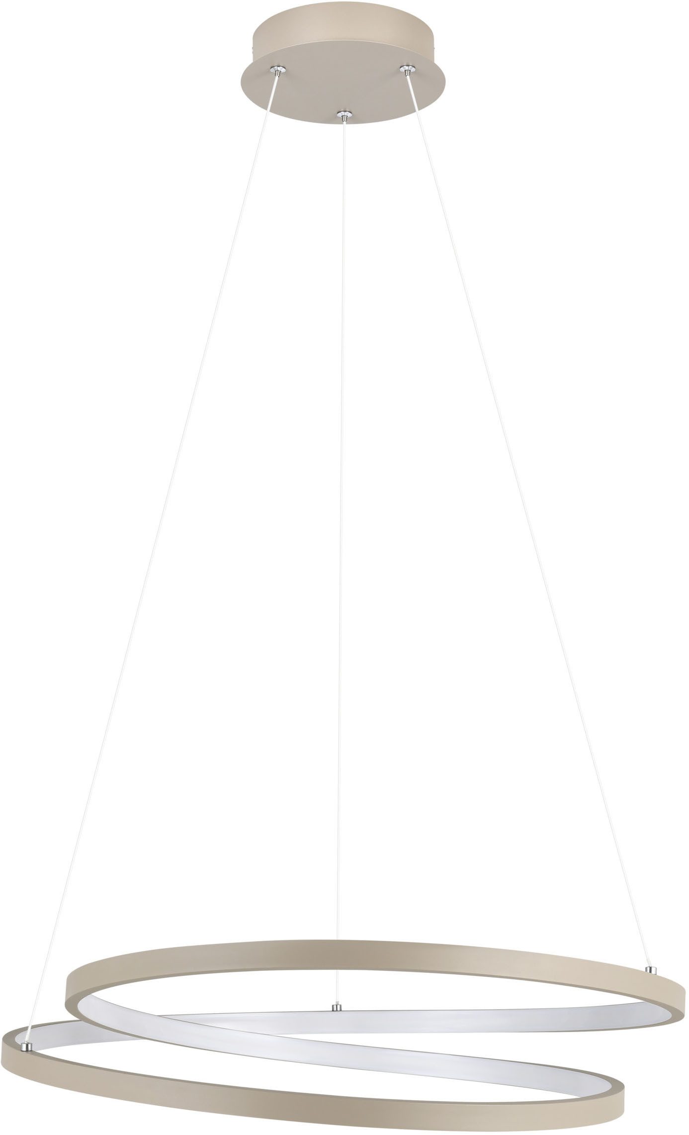 EGLO Hängeleuchte RUOTALE Pendellampe - Alu, Stahl - LED - 36W - IP20, LED fest integriert, Warmweiß, Hängelampe, Deckenlampe, Wohnzimmer, Esszimmer, H150 x Ø55 cm