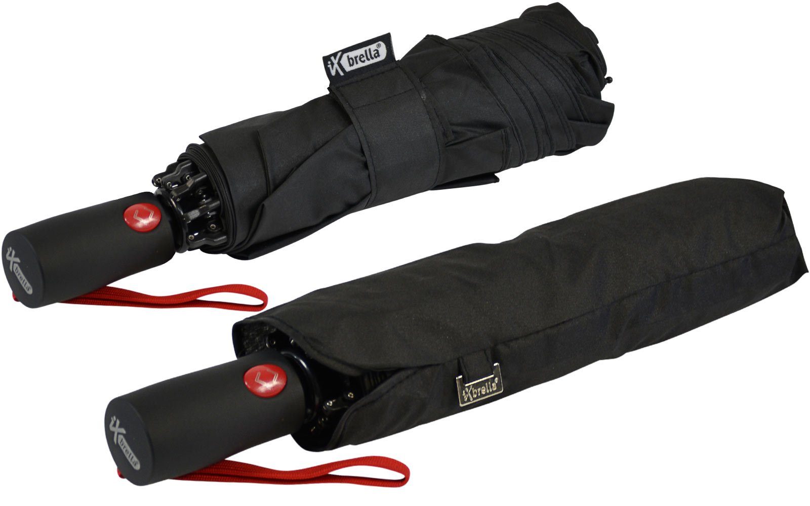 Fiberglas-Automatiksch, bunten stabilen Taschenregenschirm mit schwarz-rot Speichen Reverse iX-brella umgekehrt öffnender