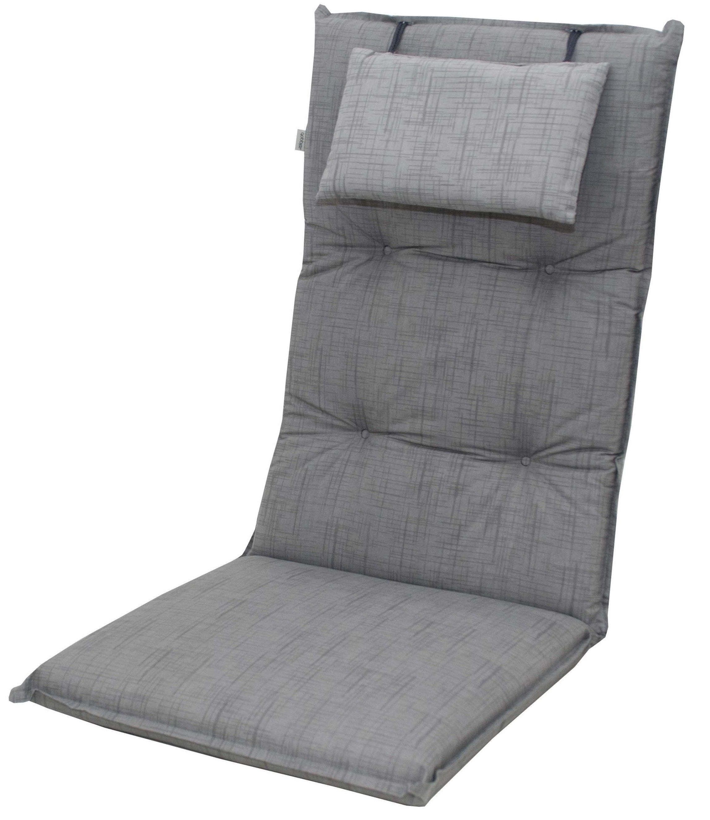doppler® Hochlehnerauflage 6994 Gartenstuhl Auflagen Kissen Polster für Hochlehner, (1 Auflage, 1 St., 1 Auflage), für Hochlehner-Stühle UV-beständig inkl. Bindebänder, Halteband