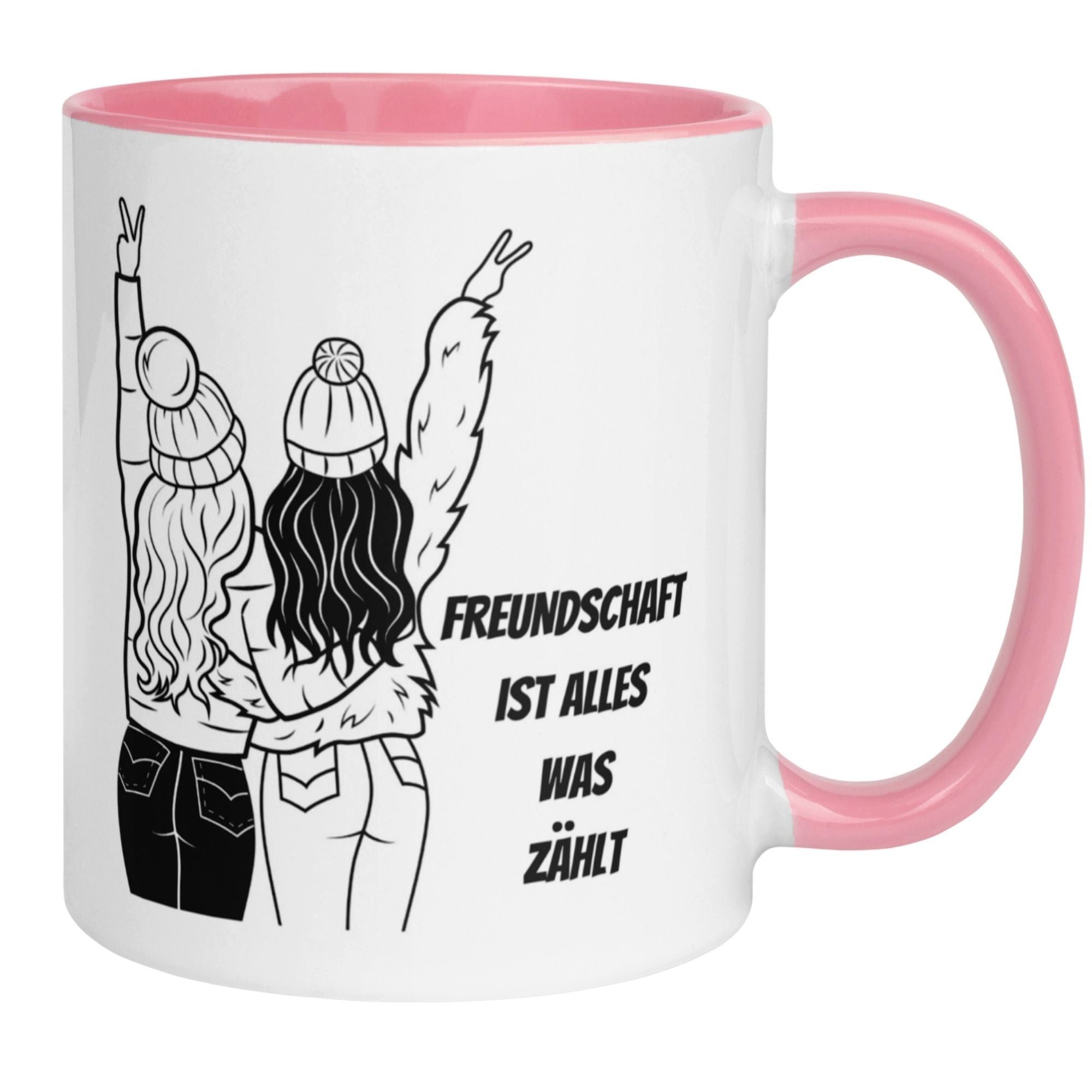 Momentals Tasse Freundschaft – „Freundschaft ist alles“ – Geschenk Beste Freundinnen, Gratis Versand · Links-&Rechtshänder · Spülmaschinenfest