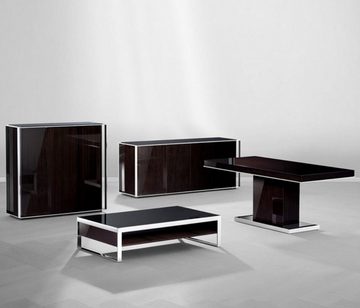 Casa Padrino Couchtisch Art Deco Luxus Couchtisch Ebenholz 140 x 80 x H. 35 cm - Salon Tisch - Luxus Möbel