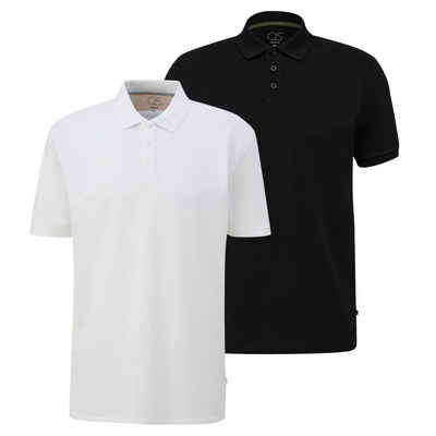 QS Poloshirt Polo-Shirt Kragen, Knöpfe, Regular fit, kurzarm, 2er Pack