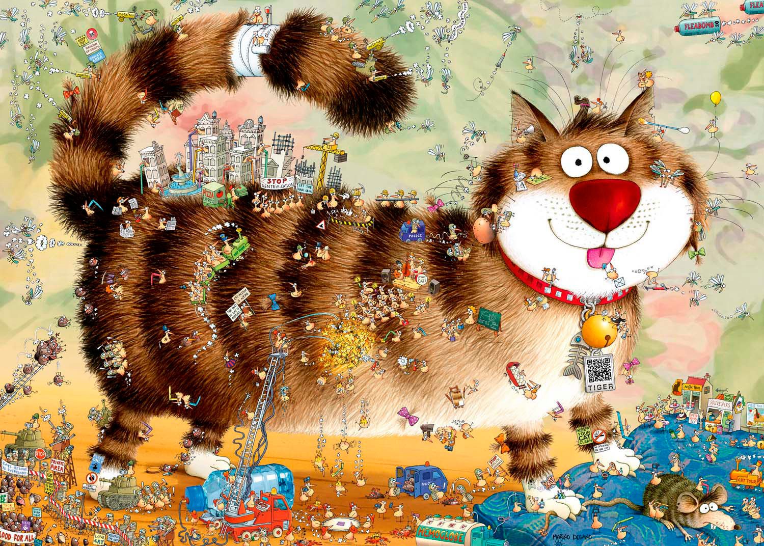 HEYE Puzzle At the Cat / Look Closely!, 1000 Puzzleteile, Made in Germany günstig online kaufen