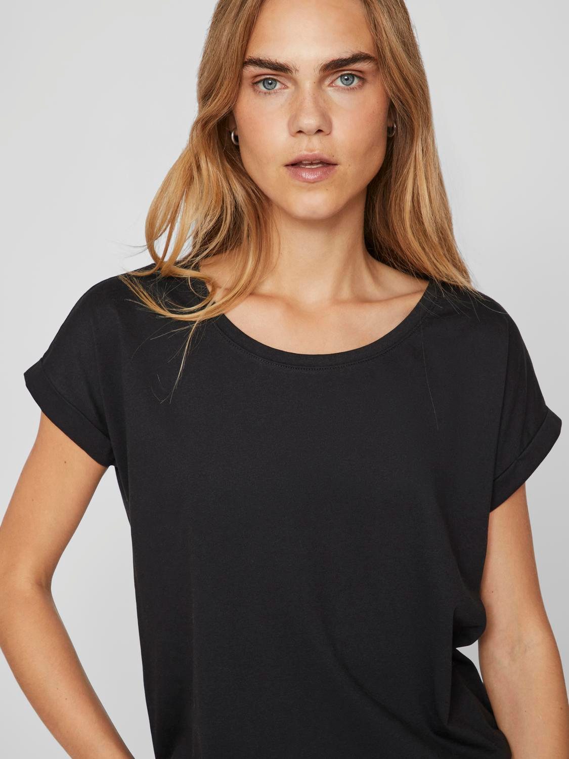 Vila Rundhalsshirt VIDREAMERS NEW PURE T-SHIRT/SU-NOOS Baumwollmischung, regular fit