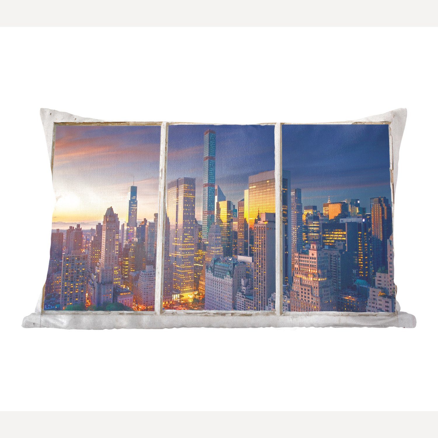 MuchoWow Dekokissen New York - Aussicht - Skyline, Wohzimmer Dekoration, Zierkissen, Dekokissen mit Füllung, Schlafzimmer