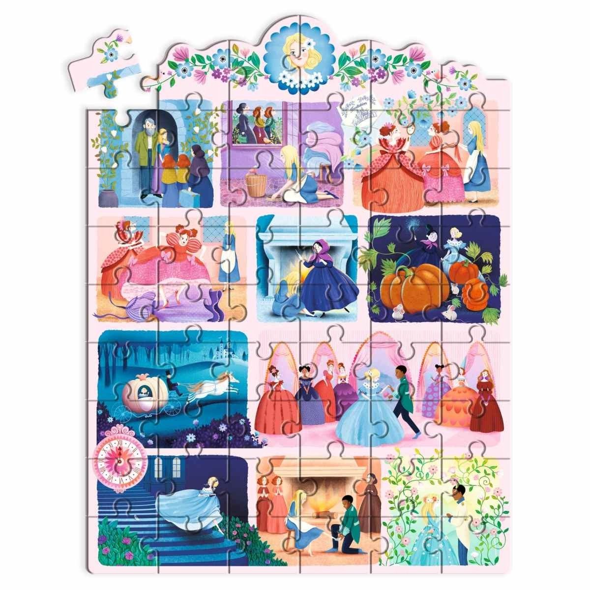 DJECO Puzzle Cinderella - 54 Teile Kinderpuzzle für Kinder, 54 Puzzleteile, Kinderpuzzle