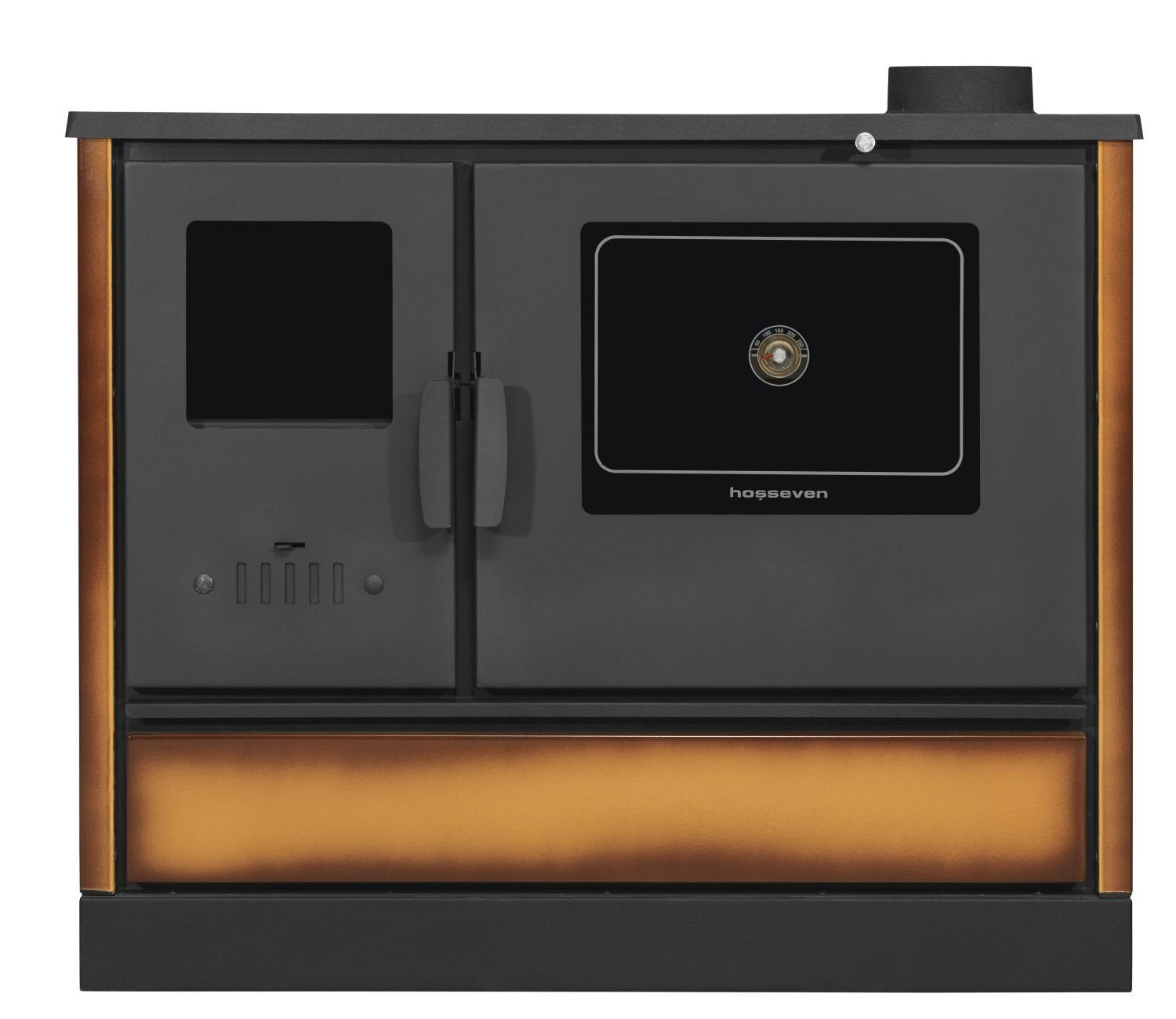 moeby24 Kaminofen Küchenofen Holzherd Kaminofen Herd Gusseisen 7,9KW BimSchV2 EEK A+, 7 kW, Küchenofen, (1-tlg), Backen / Kochen möglich