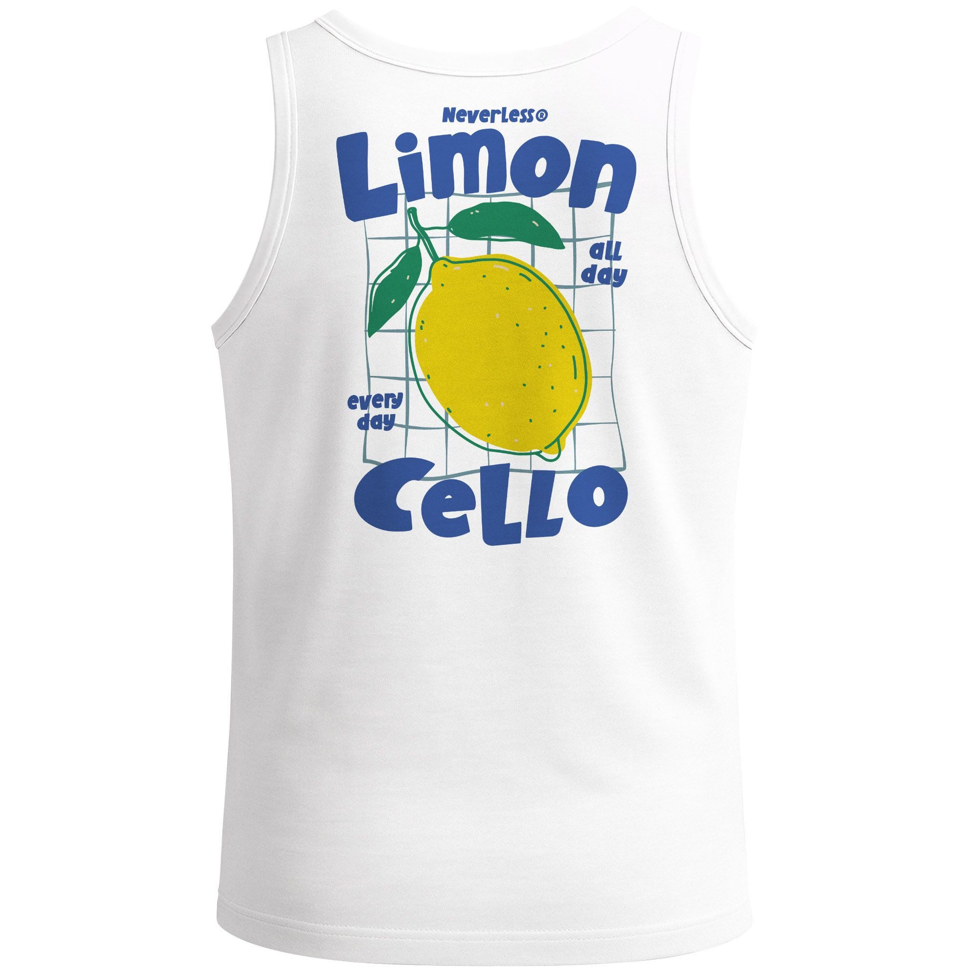 Neverless Tanktop Herren Tank-Top Backprint Sommer Grafikshirt im Retro Style Zitrone mit Print