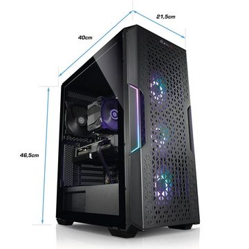 Kiebel Raptor Pro V Gaming-PC (AMD Ryzen 7 AMD Ryzen 7 5800X, RTX 4060, 64 GB RAM, 1000 GB SSD, Luftkühlung, RGB-Beleuchtung)