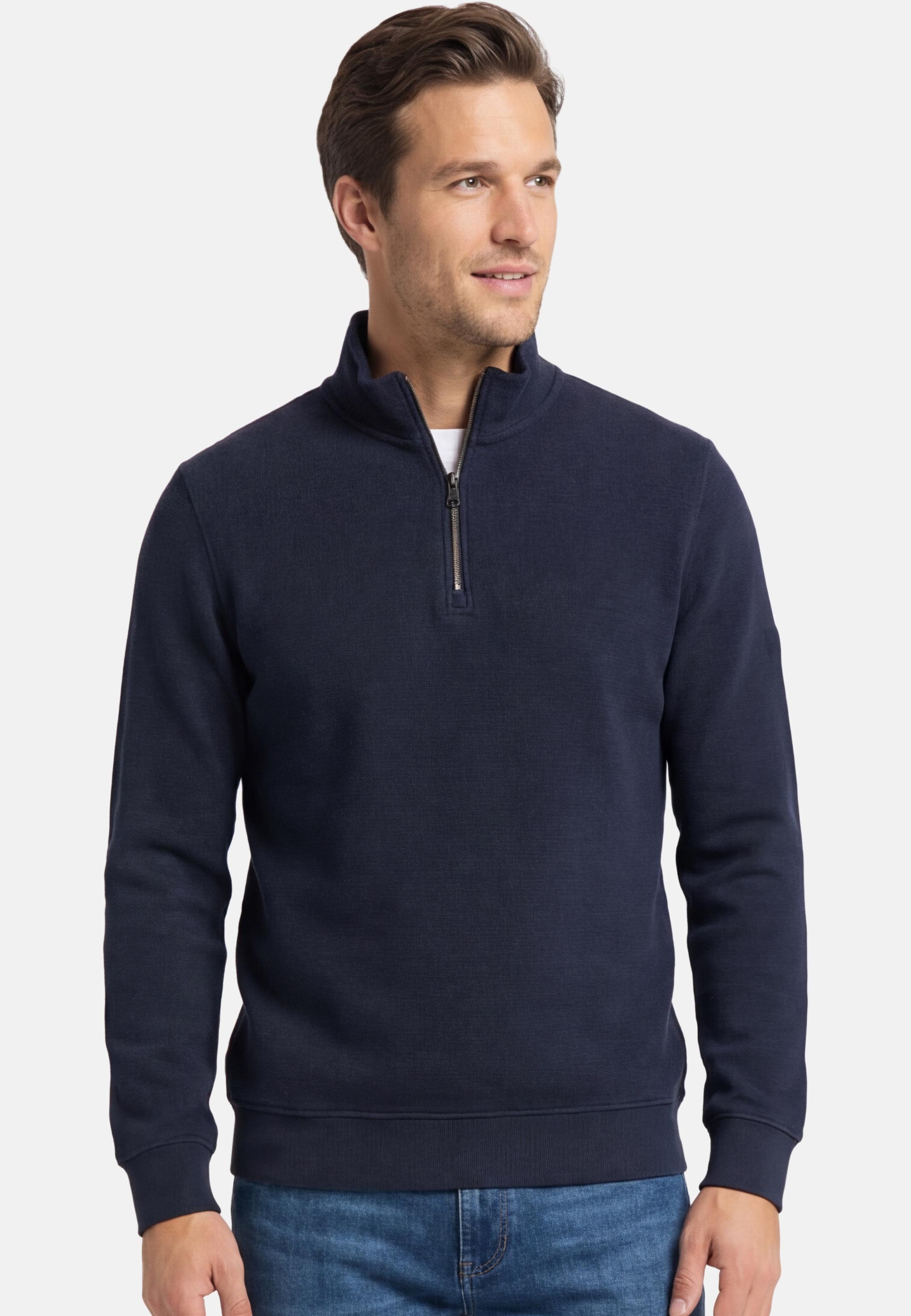 Redmond Strickpullover Basic (1-tlg) Troyer - Baumwolle - Atmungsaktiv - Troyer Kragen, sportlicher Stil