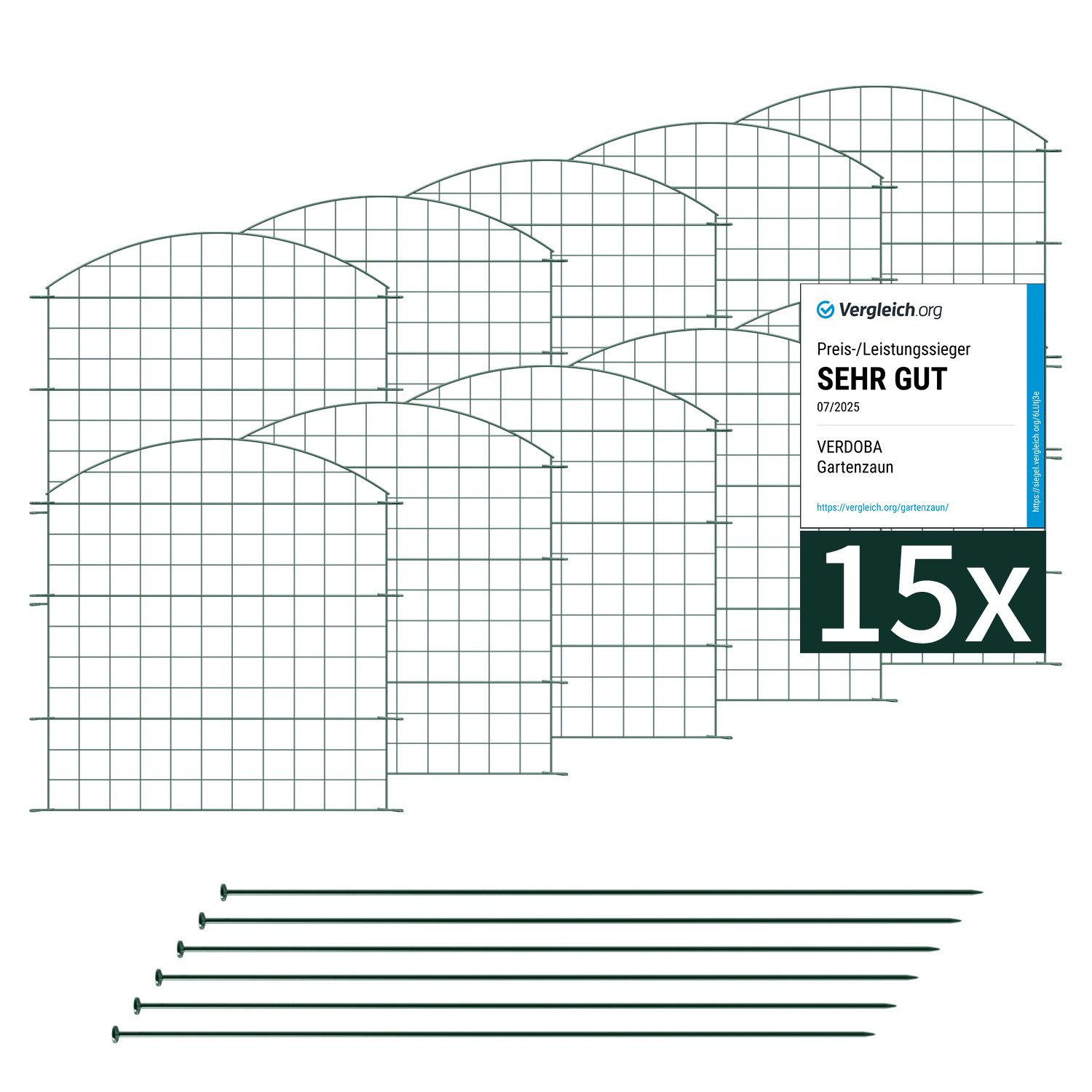 VERDOBA Zaun Teichzaun Gartenzaun Hundezaun - Metall Gitterzaun aus Zaunele günstig online kaufen