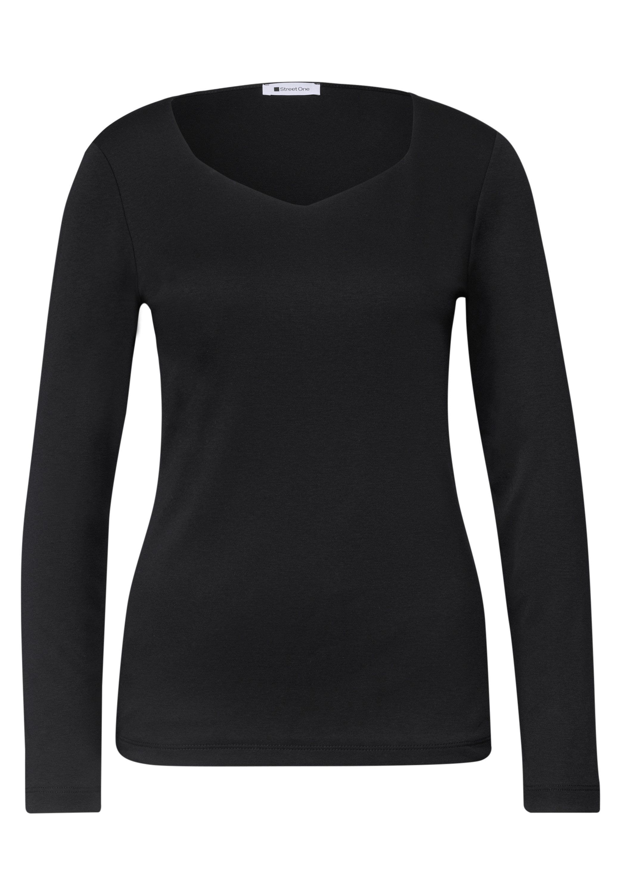 STREET ONE Langarmshirt in Unifarbe – Bild 4 von 5