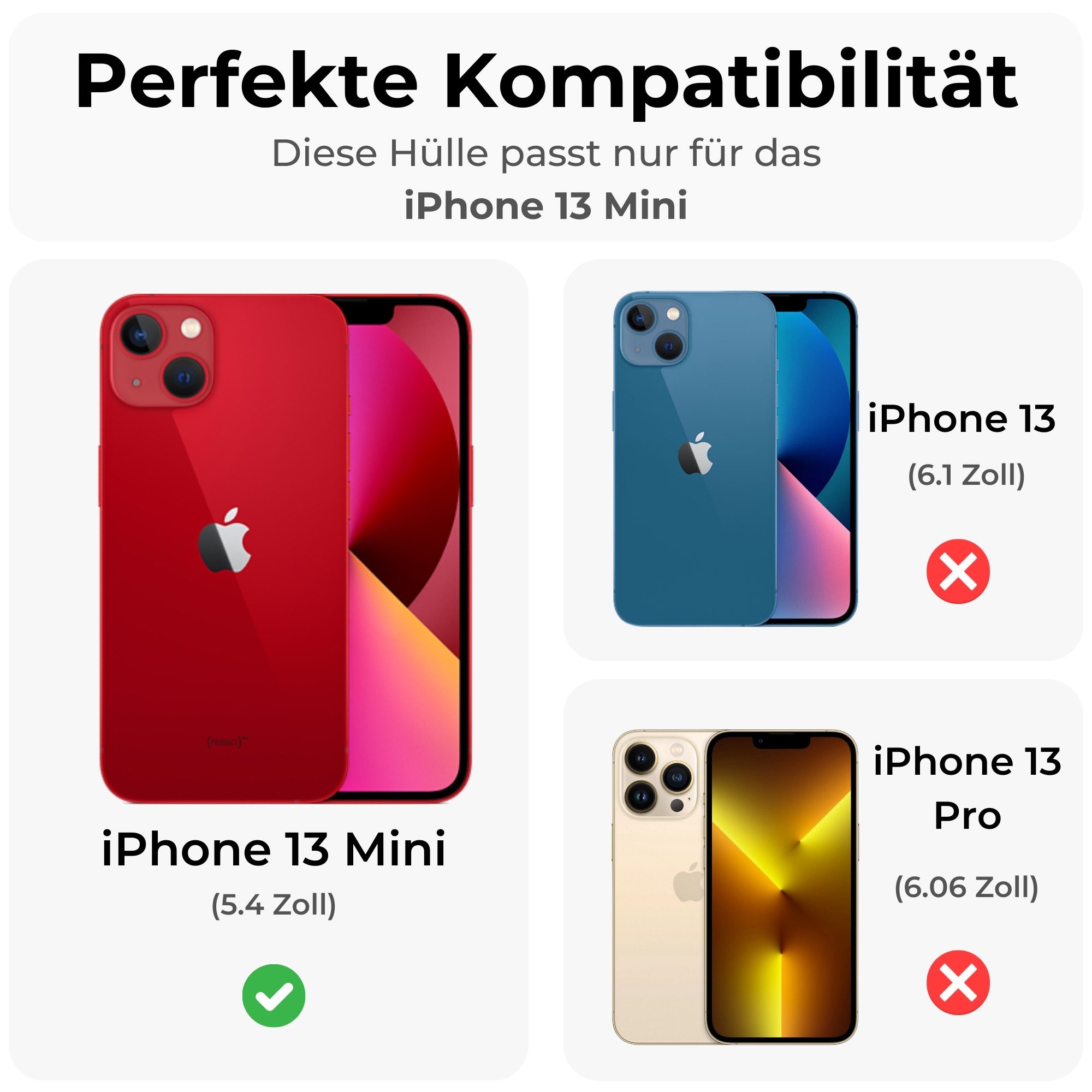 betterfon Handyhülle für Apple iPhone 13 Mini TPU Case mit 360° Rundumschutz Displayschutz, 360 Grad Hülle mit Displayschutz und Fingerprint