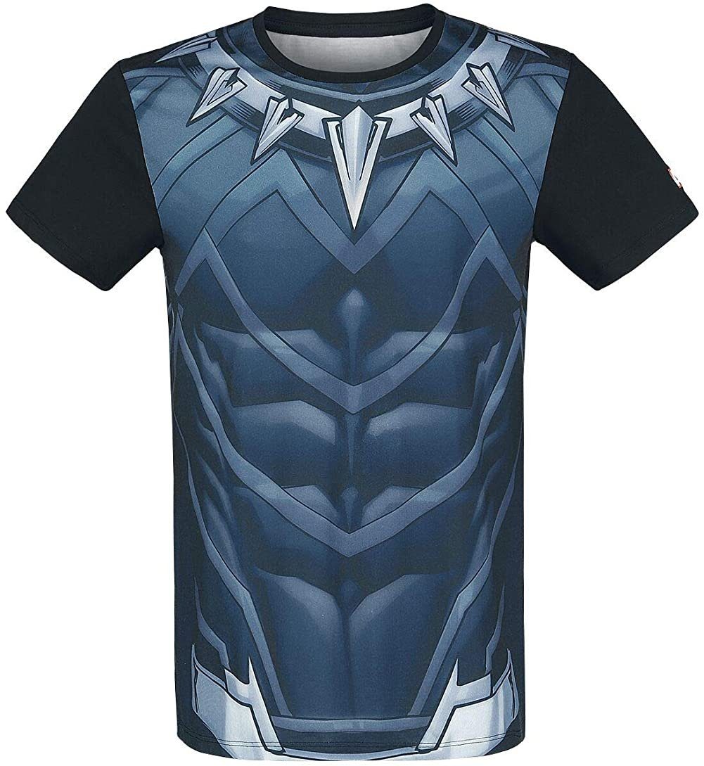 MARVEL T-Shirt Black Panther Cosplay T-Shirt Marvel Comis Superhelden Blau Gr. L