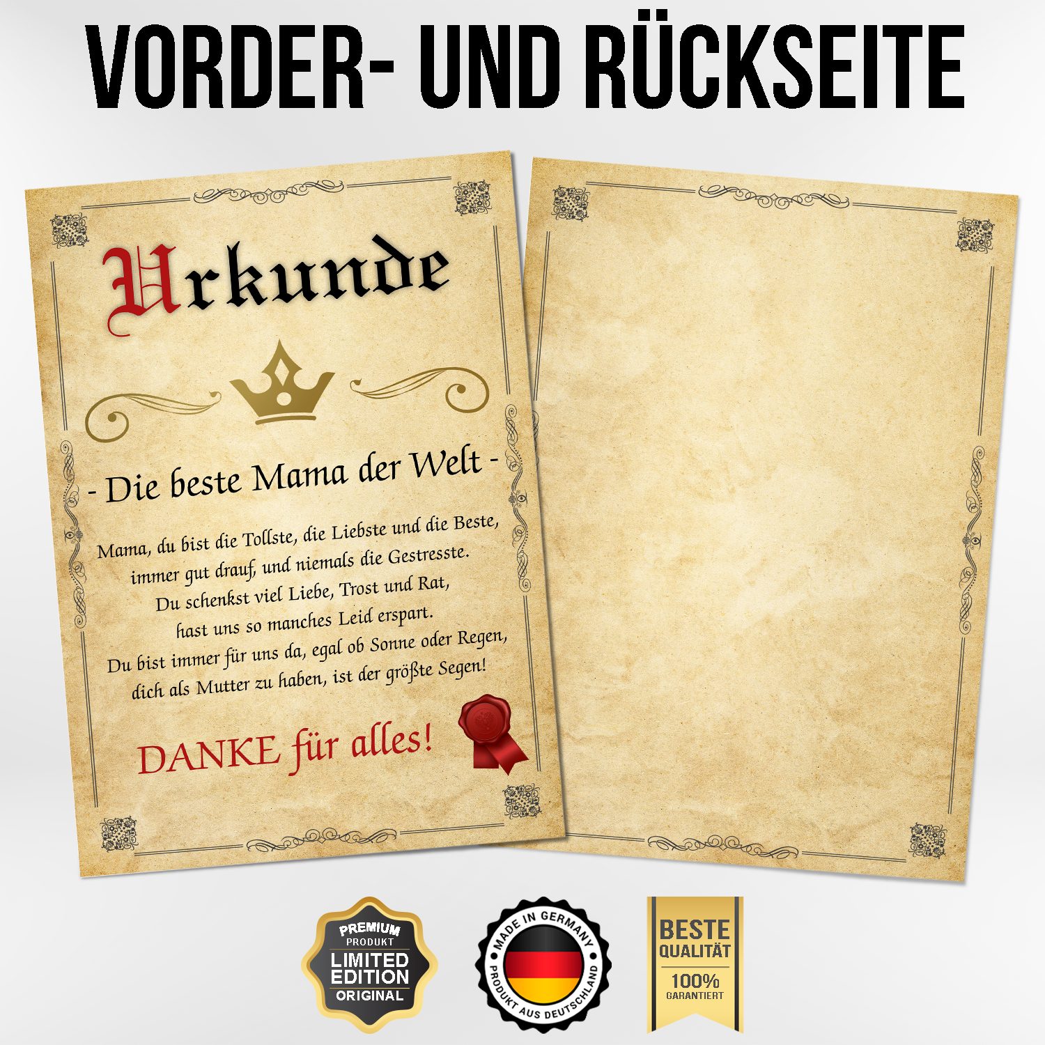 Tigerlino Poster Beste Mama Urkunde Geschenkidee Mutter Bild Mama Geschenk günstig online kaufen