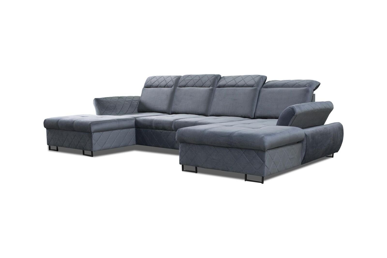 JVmoebel Ecksofa, Wohnlandschaft Sofa Couch Polster Sofa Ecke Neu Designer U-Form Grau
