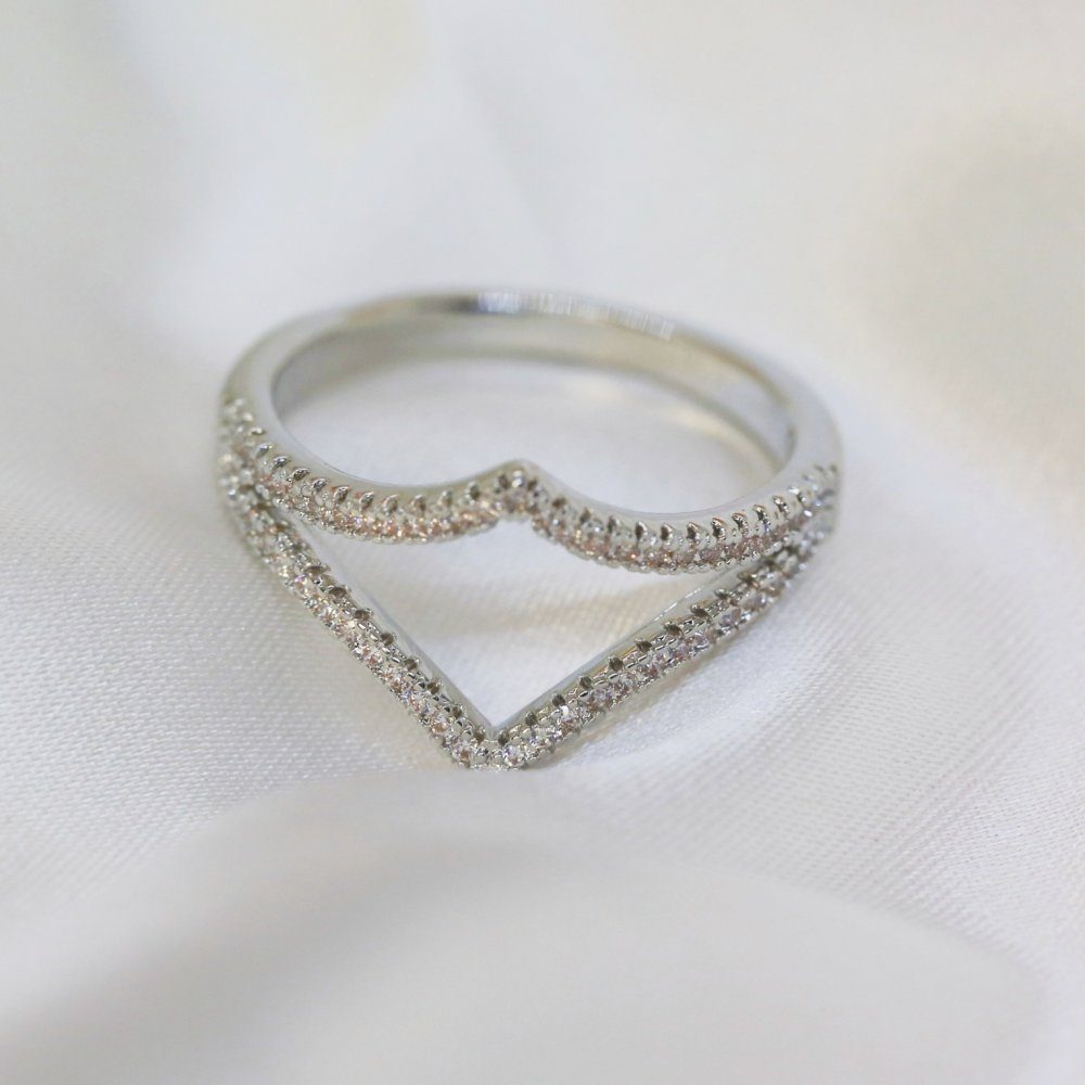 Invanter Fingerring Einfache Ring, Set inkl.Geschenkbo Love Geometrie Exquisite Zirkon