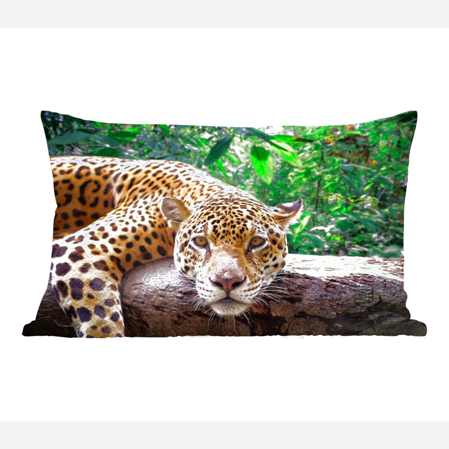 MuchoWow Dekokissen Jaguar ruht, Wohzimmer Dekoration, Zierkissen, Dekokissen mit Füllung, Schlafzimmer