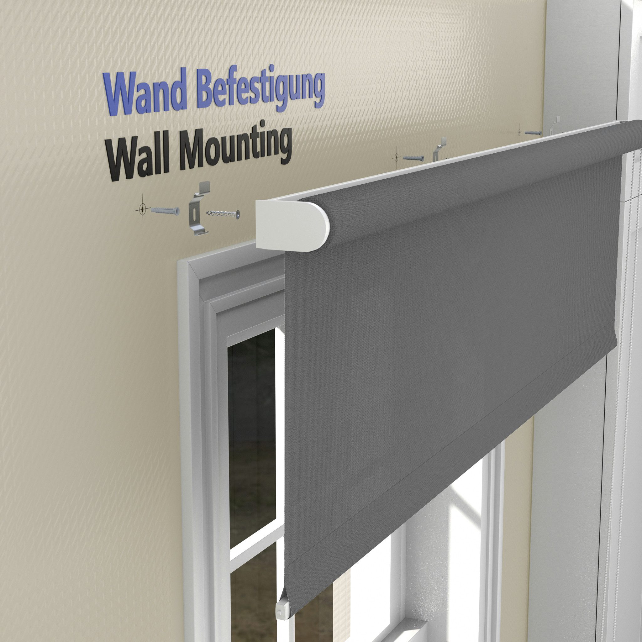 Seitenzugrollo Tageslicht-Rollo Basic GL, Deco-Raum, blickdicht, Wand- und Deckenmontage, einfache Selbstmontage, zum Schrauben, lichtdurchlässig & blickdicht, stufenlos, einfache Montage