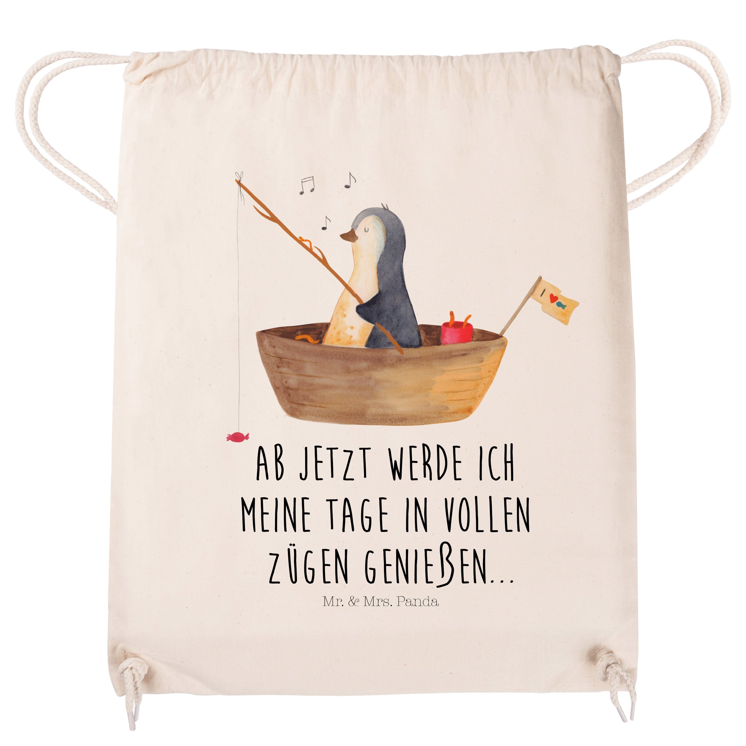 - Mrs. Stoffbeutel, - & Mr. Pinguin (1-tlg) Sporttasche Angelboot Sporttasche, Transparent Panda Geschenk,