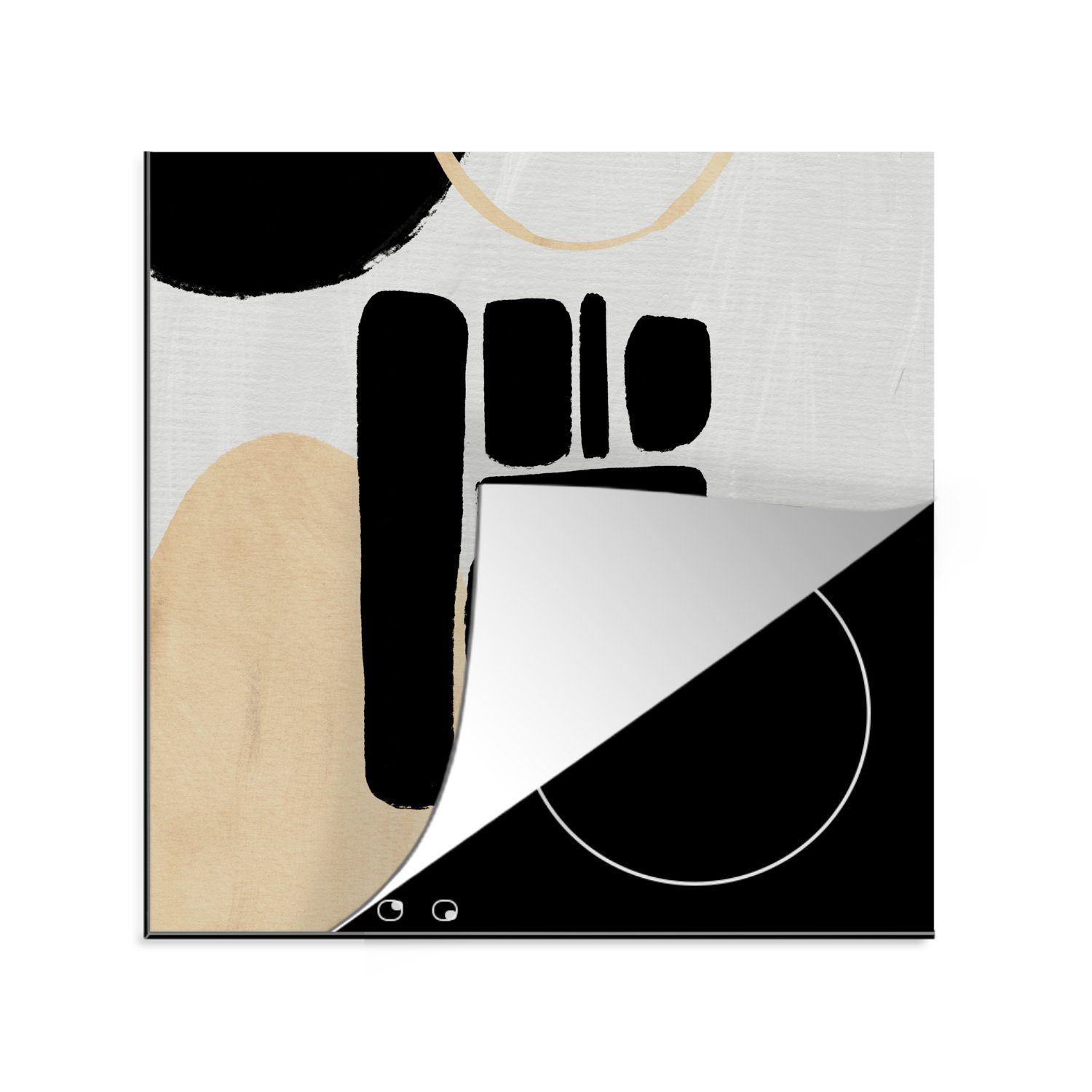 (1 Herdblende-/Abdeckplatte cm, Geometrische - - Arbeitsplatte Kunst 78x78 MuchoWow küche Ceranfeldabdeckung, Abstrakt, Formen Vinyl, für tlg),
