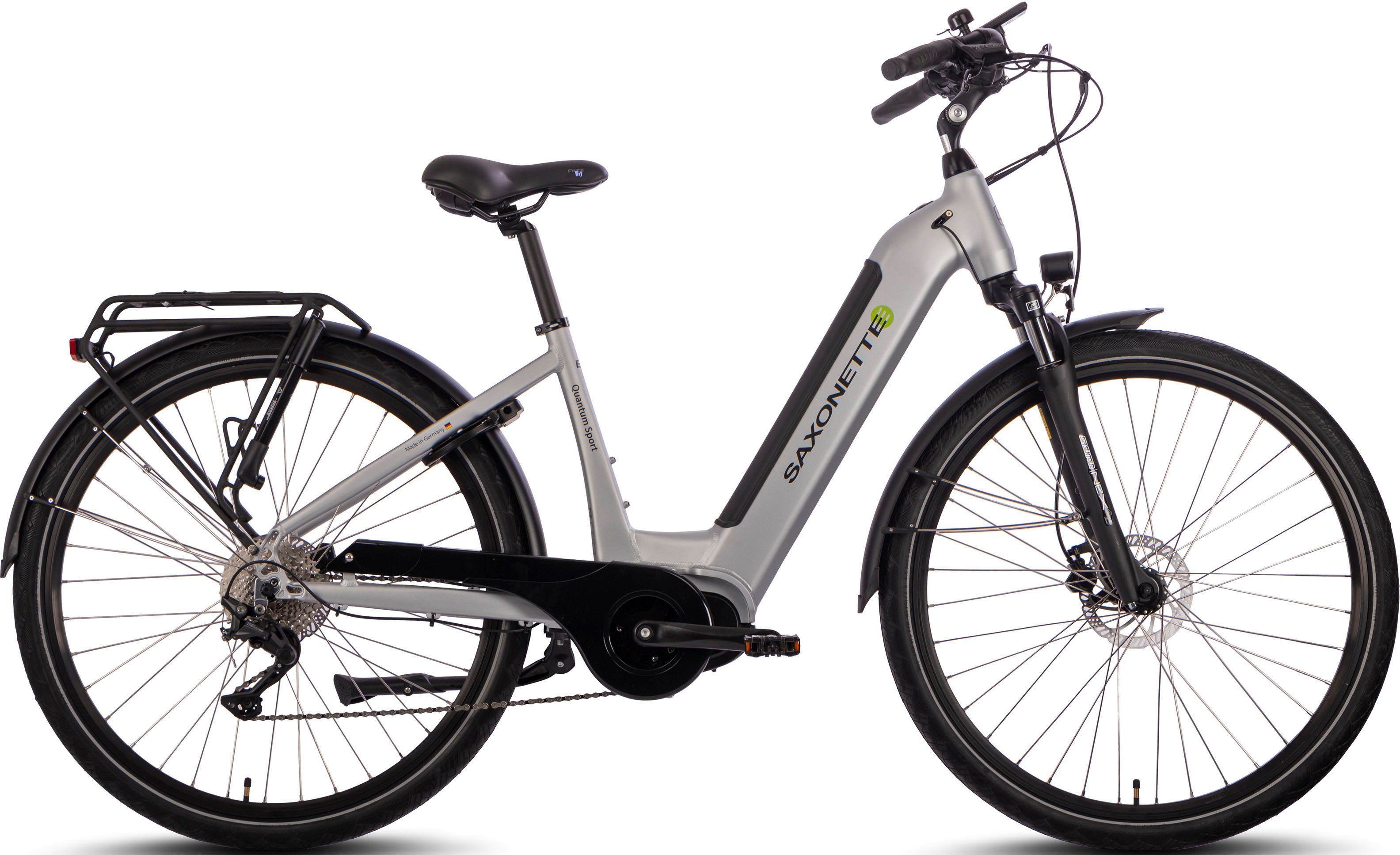 SAXONETTE E-Bike Trekkingrad Quantum Sport Wave, 10 Gang Shimano, Kettenschaltung, Mittelmotor, 540 Wh, Pedelec, Elektrofahrrad für Damen u. Herren