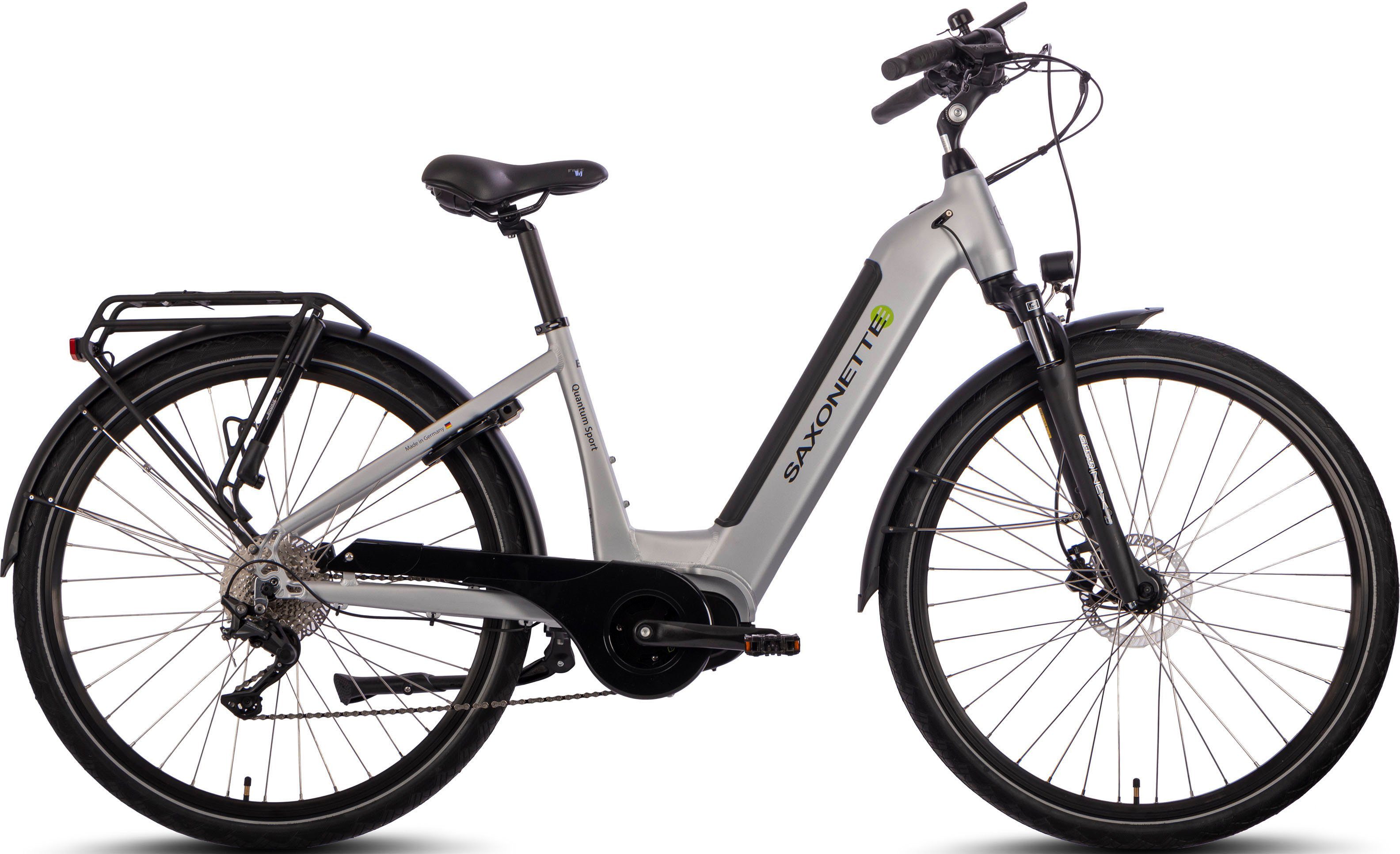 SAXONETTE E-Bike Quantum Sport Wave, 10 Gang Shimano, Kettenschaltung, Mittelmotor, 540 Wh Akku