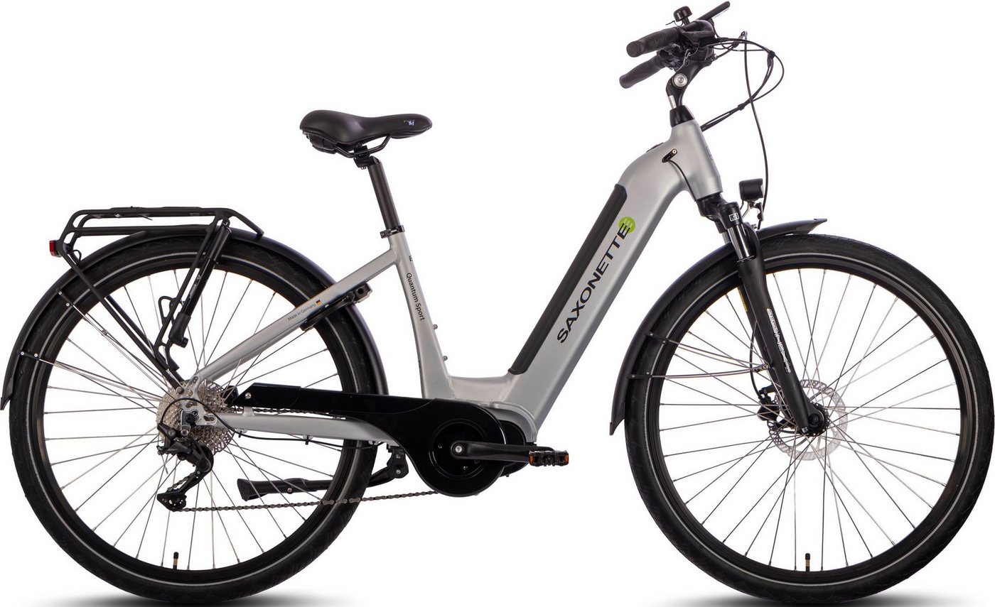 SAXONETTE E-Bike Trekkingrad Quantum Sport Wave, 10 Gang Shimano, Kettenschaltung, Mittelmotor, 540 Wh, Pedelec, Elektrofahrrad für Damen u. Herren