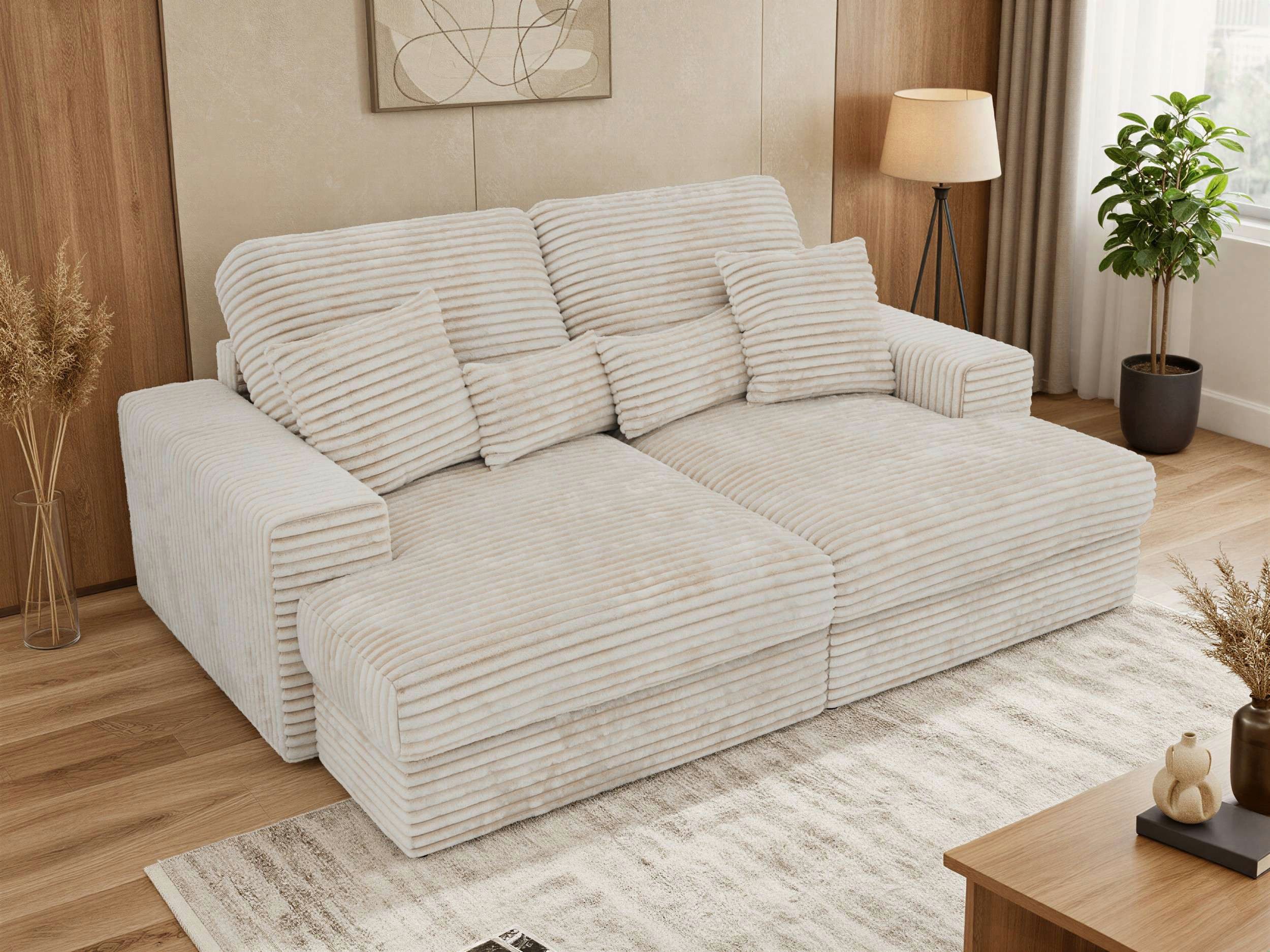MKS MÖBEL Big-Sofa ANERA, 3-Sitzer sofa, mit großer Sitztiefe und elastischen Polstergurten