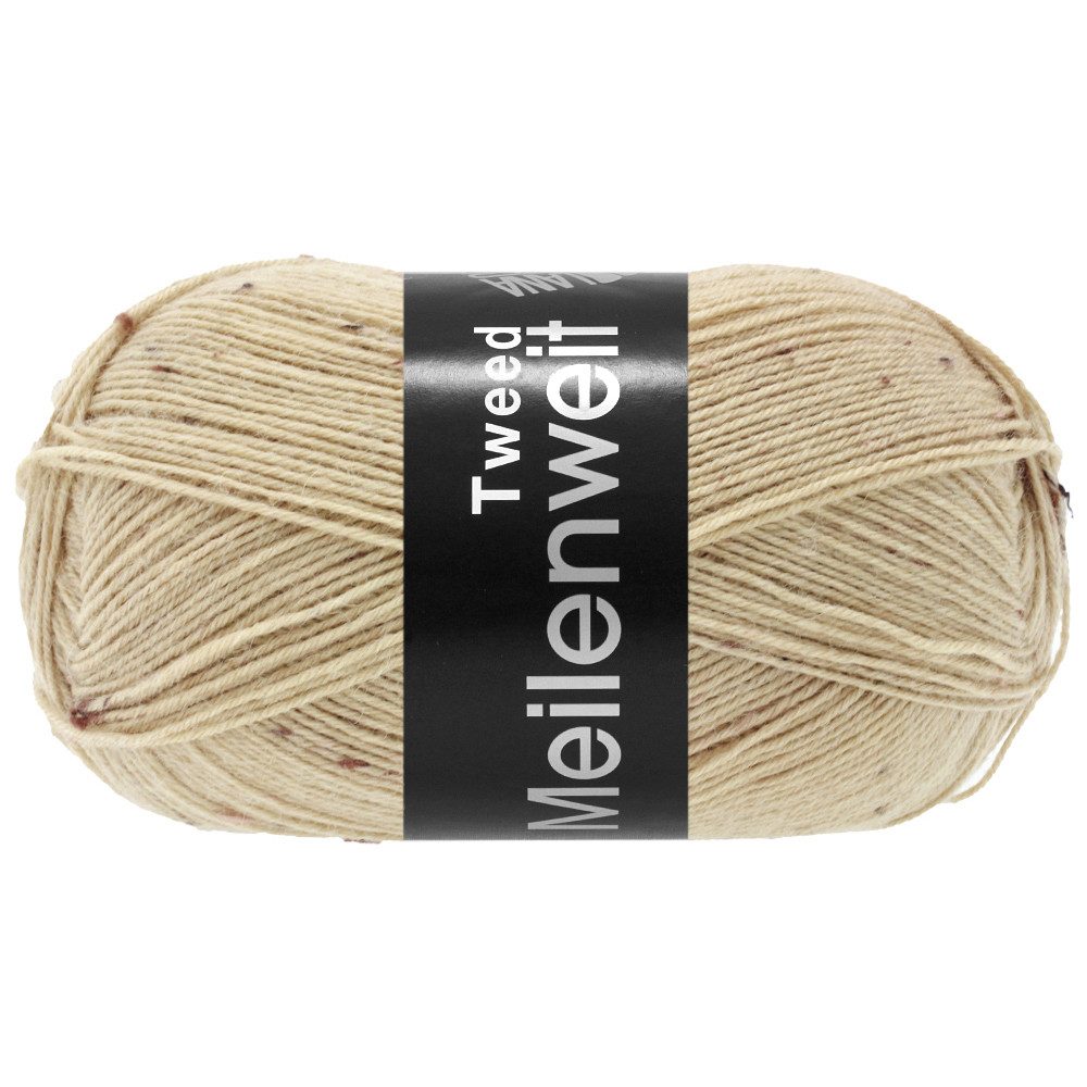 LANA GROSSA MEILENWEIT 100 g TWEED Häkelwolle, 420 m (ideal auch für Trachtensocken, Trachtenstutzen & Stulpen, 4-fach Sockenwolle gepunktet, mit Tweed-Noppen), 100 g