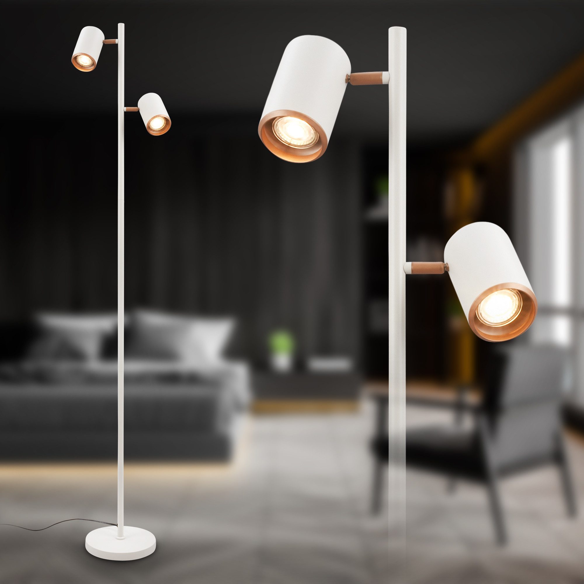Briloner Leuchten Stehlampe TWIN, ohne Leuchtmittel