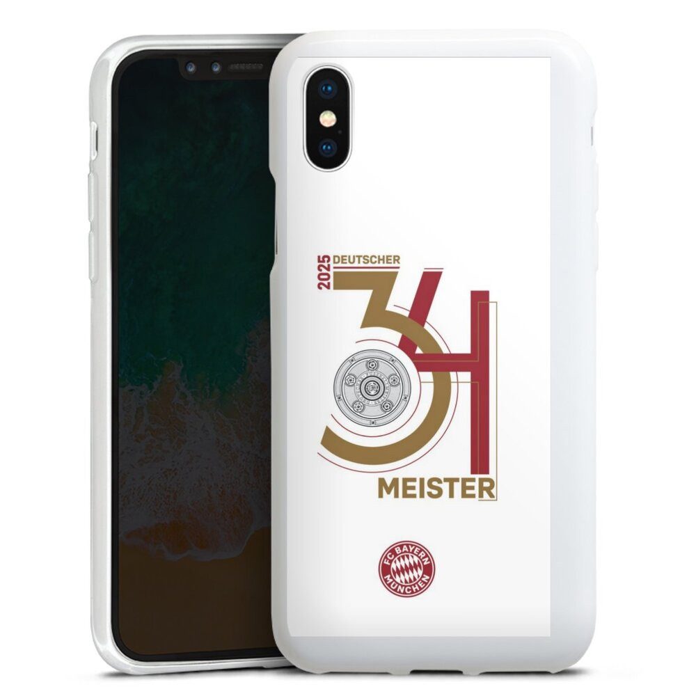 DeinDesign Handyhülle FC Bayern München Meister Offizielles Lizenzprodukt, Apple iPhone X Silikon Hülle Bumper Case Handy Schutzhülle