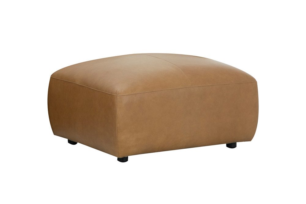 riess-ambiente Fußhocker BIG GEORGE 95cm cognac - Echtleder, Pappelholz, Nosagfederung, FSC (Einzelartikel, 1 St), Moderner Polsterhocker für Sofa - ideal für Wohn- und Schlafzimmer