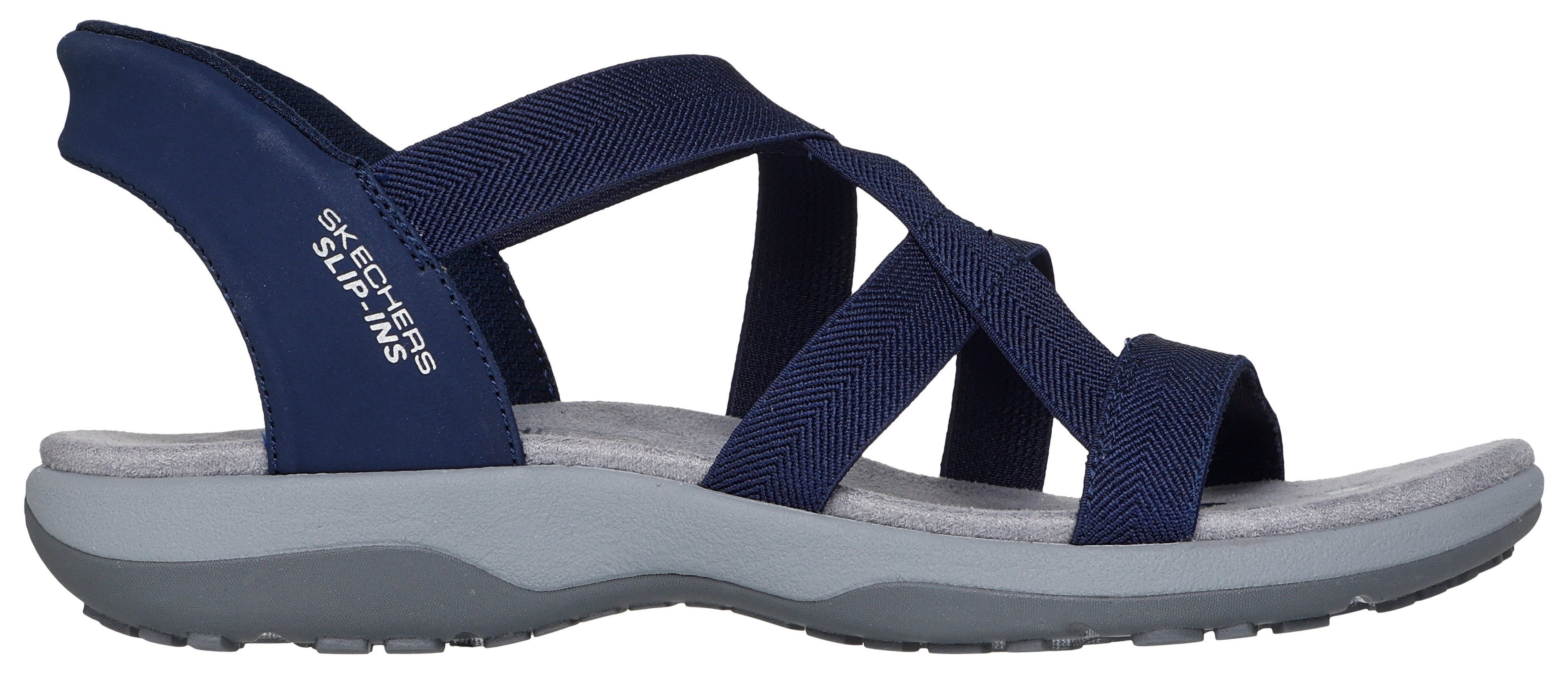Skechers REGGAE SLIM-STRETCH FLEX Sandale Flats, Trekking Sandale mit Slip-ins Funktion