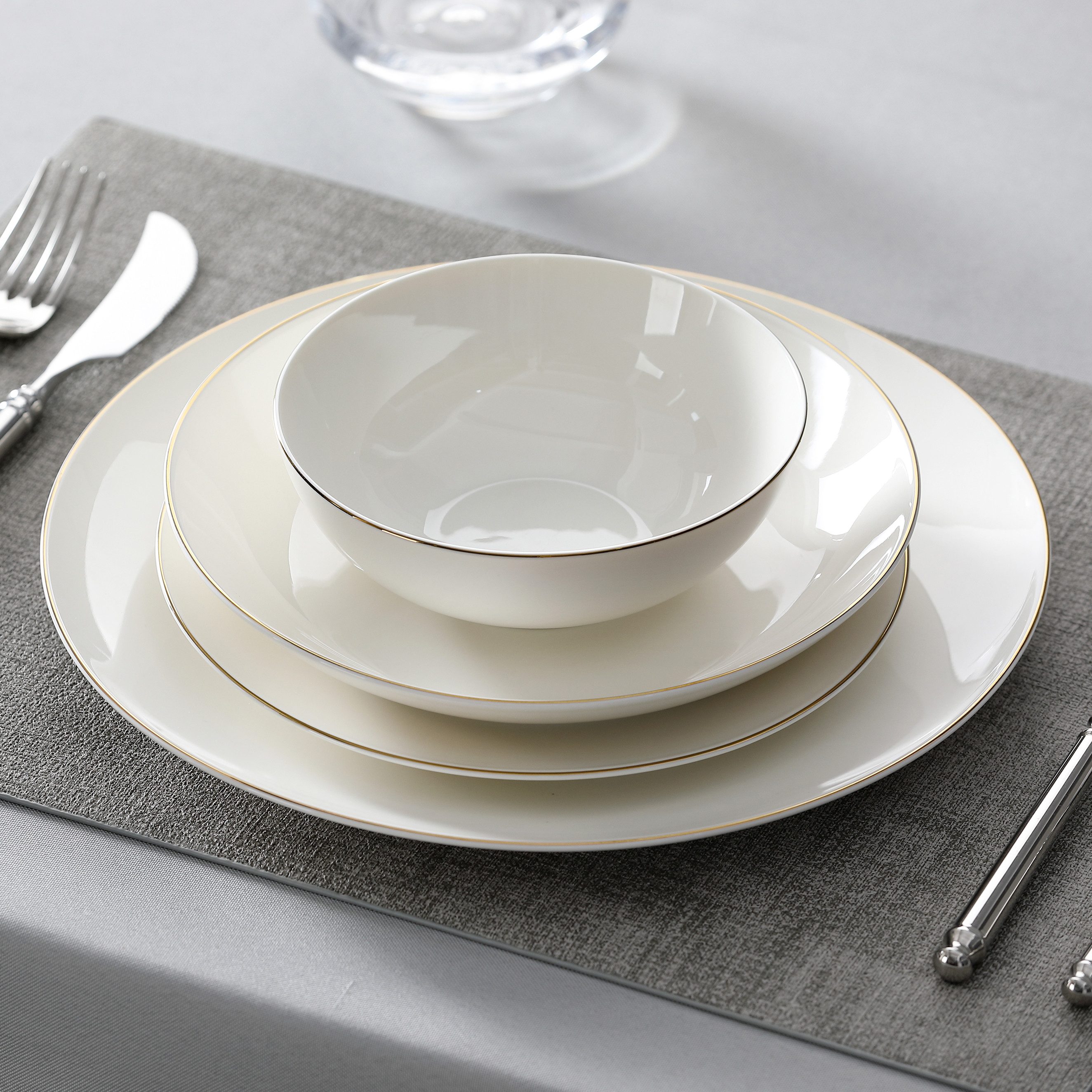 MALACASA Geschirr-Set Tafelservice JERA Weiß Geschirr Set (16-tlg), 4 Personen, Porzellan