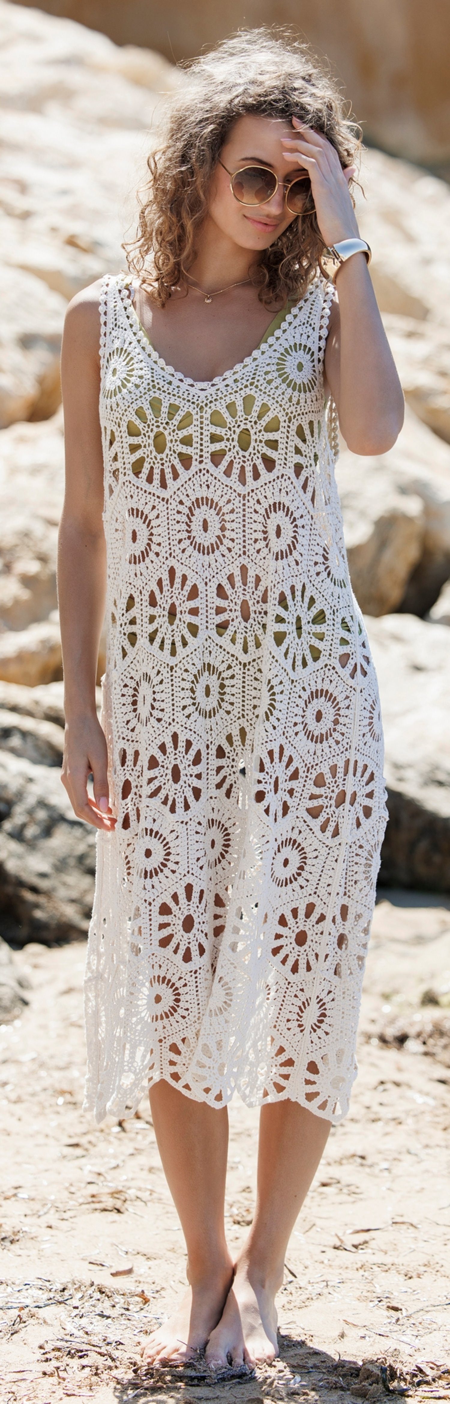 Pastunette Strandkleid Damen Häkel Strandkleid (1-tlg) Baumwolle