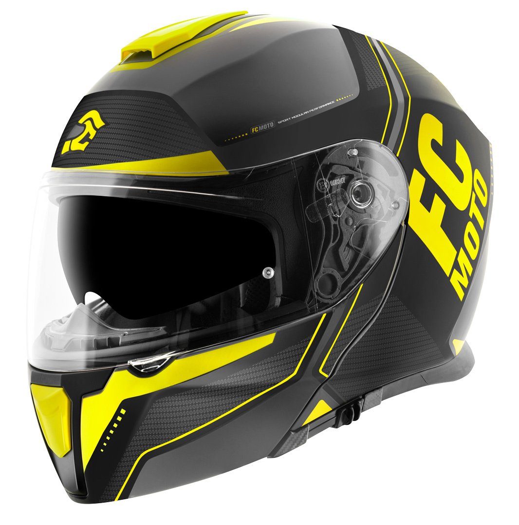 FC-Moto Motorradhelm Novo Circuit Klapphelm, integriertes Sonnenvisier