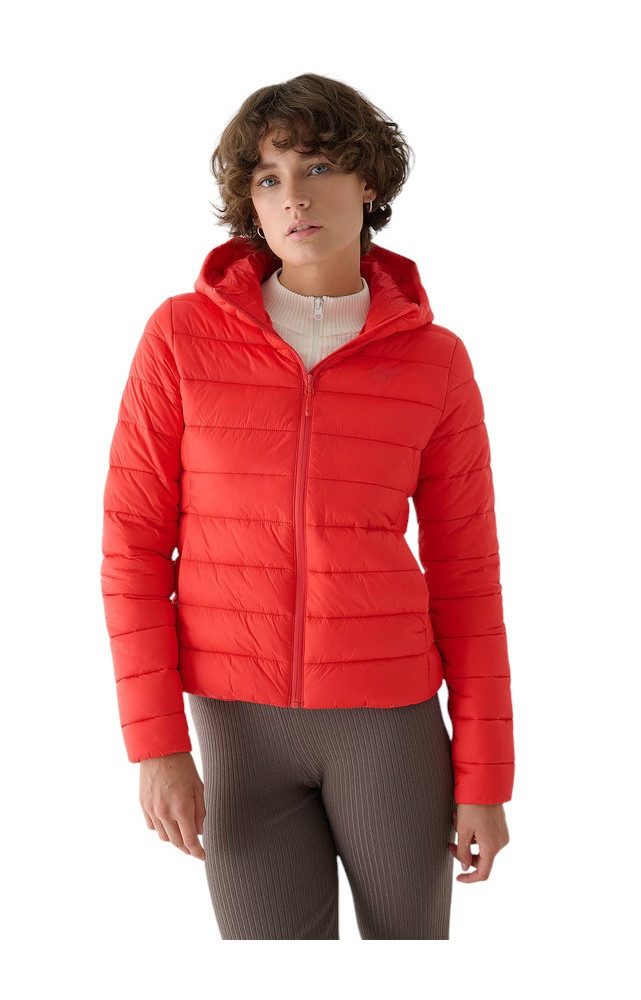 4F Allwetterjacke Steppjacke F468 Down Jacket mit Kapuze (Daunenfüllung) rot Damen