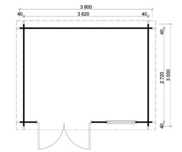 Alpholz Gartenhaus Emma, BxT: 410x320 cm, Beige