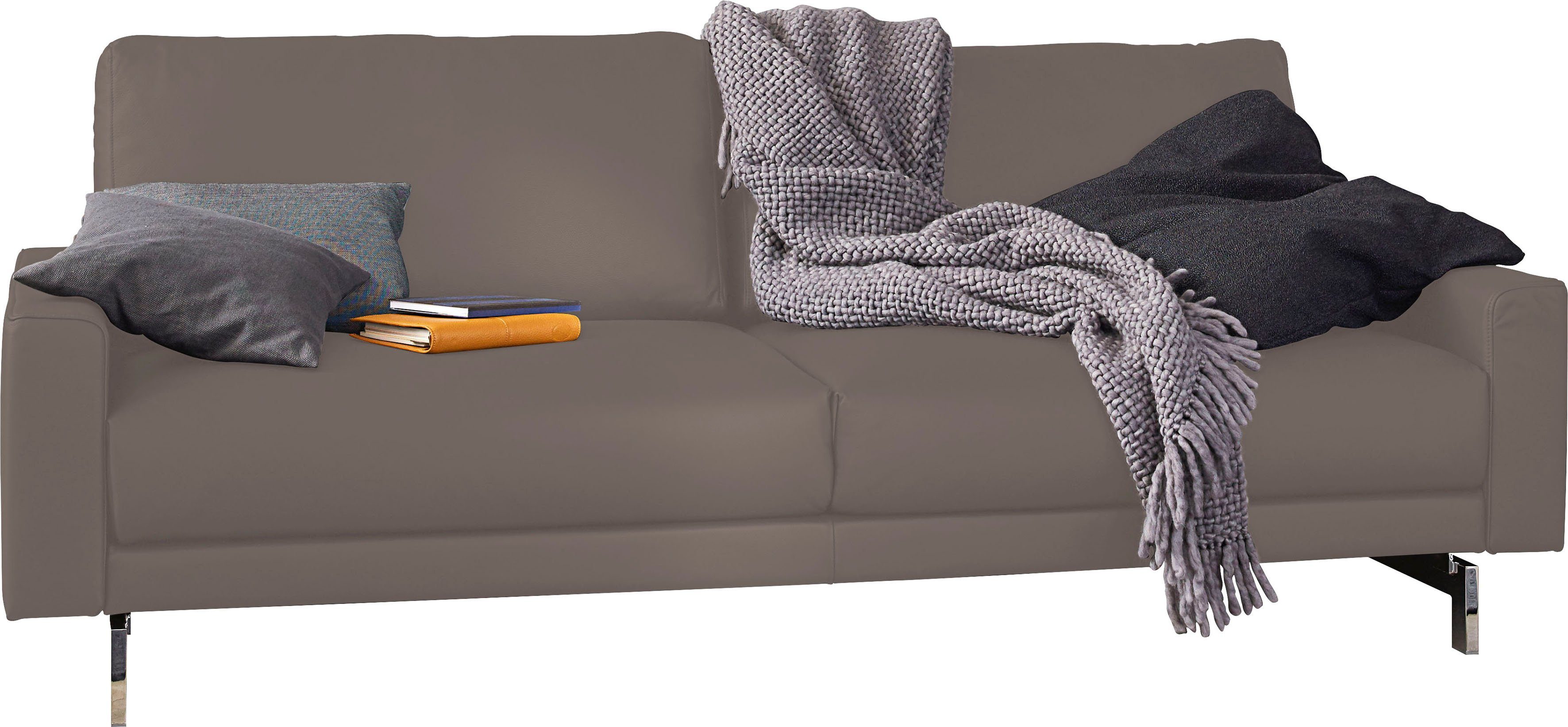 glänzend, niedrig, 184 2,5-Sitzer hs.450, cm Breite hülsta sofa chromfarben Armlehne Fuß