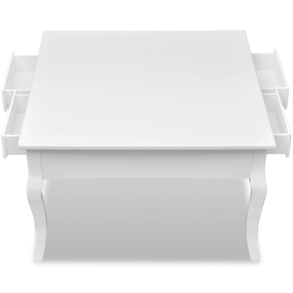 Couchtisch Couchtisch Schubladen Weiß (1-St) 4 Weiß Weiß | vidaXL mit