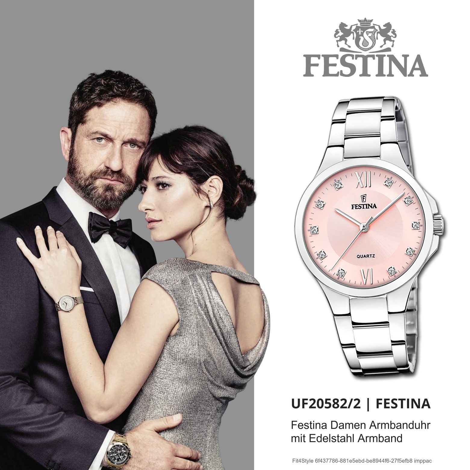 Festina Quarzuhr Festina Damenuhr Mademoiselle, (Analoguhr), Damen Armbanduhr rund, Edelstahlarmband silber, Fashion