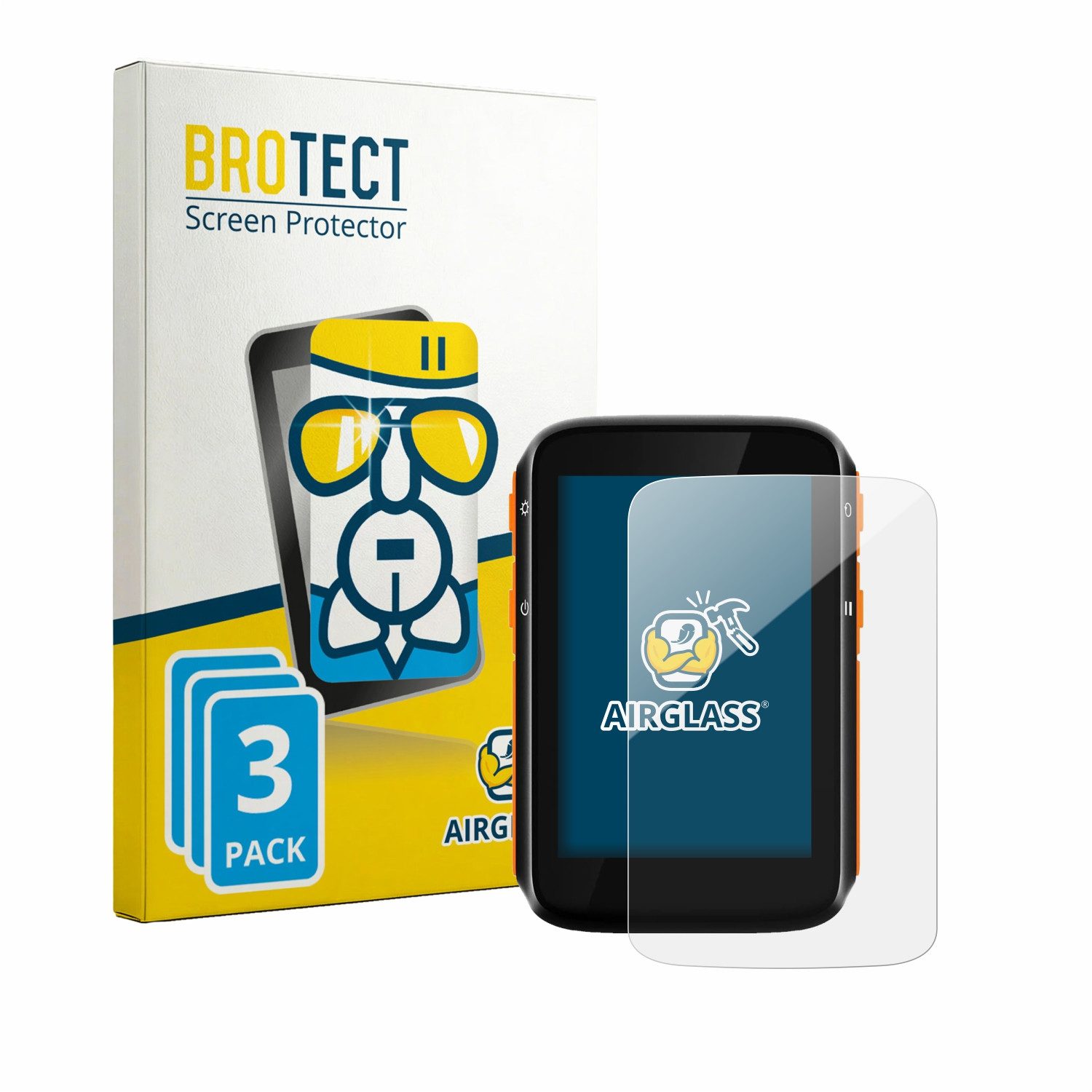 BROTECT Displayschutzglas Folie für CooSpo BC200 2024, 3 Stück, Schutzfolie Glas Panzer Display Schutz klar