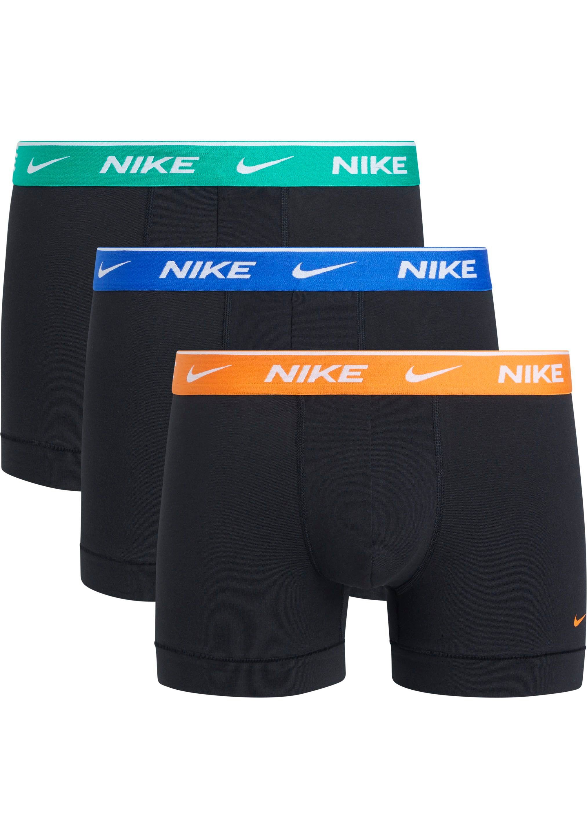 NIKE Underwear Trunk TRUNK 3PK (Packung, 3-St., 3er) mit farbigem NIKE Logo-Elastikbund