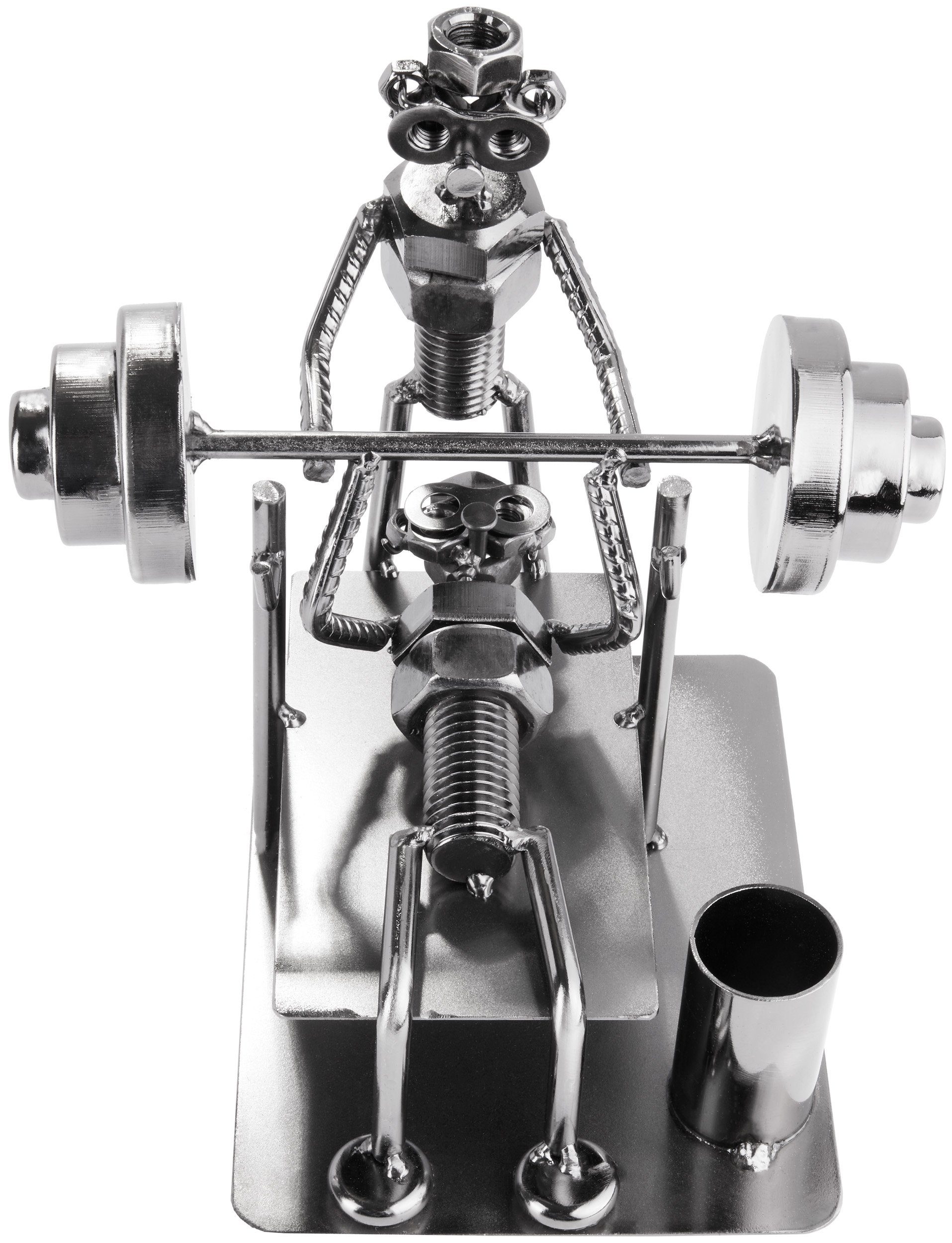 BRUBAKER Dekofigur Metallskulptur St., Kraftsportler Schraubenmännchen Geschenkfigur mit Stiftehalter), Bodybuilder und (1 für kunstvolle Bodybuilder