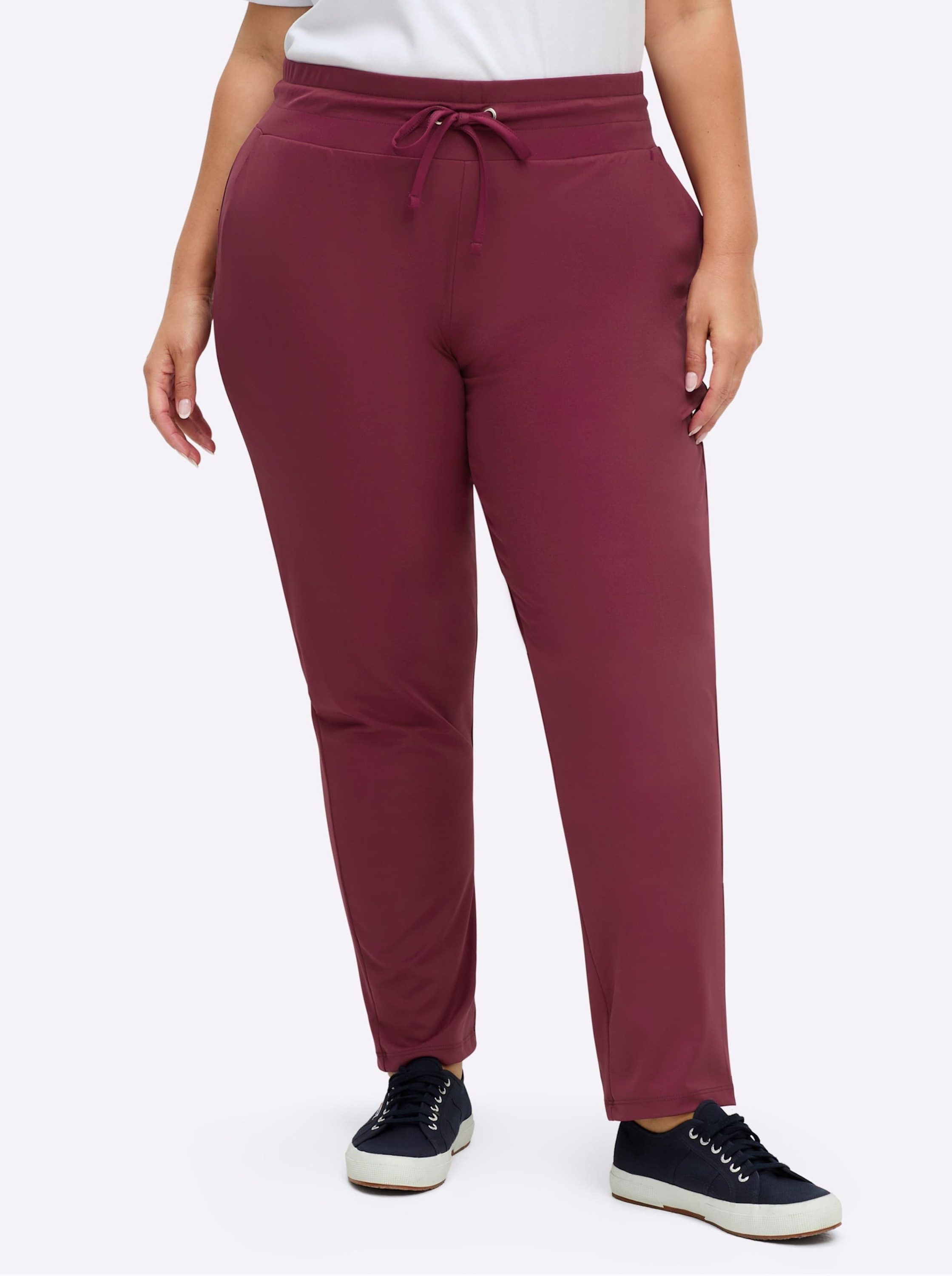 Sieh an! Jerseyhose Hose komfortabel mit Rundum-Dehnbund und Bindeband