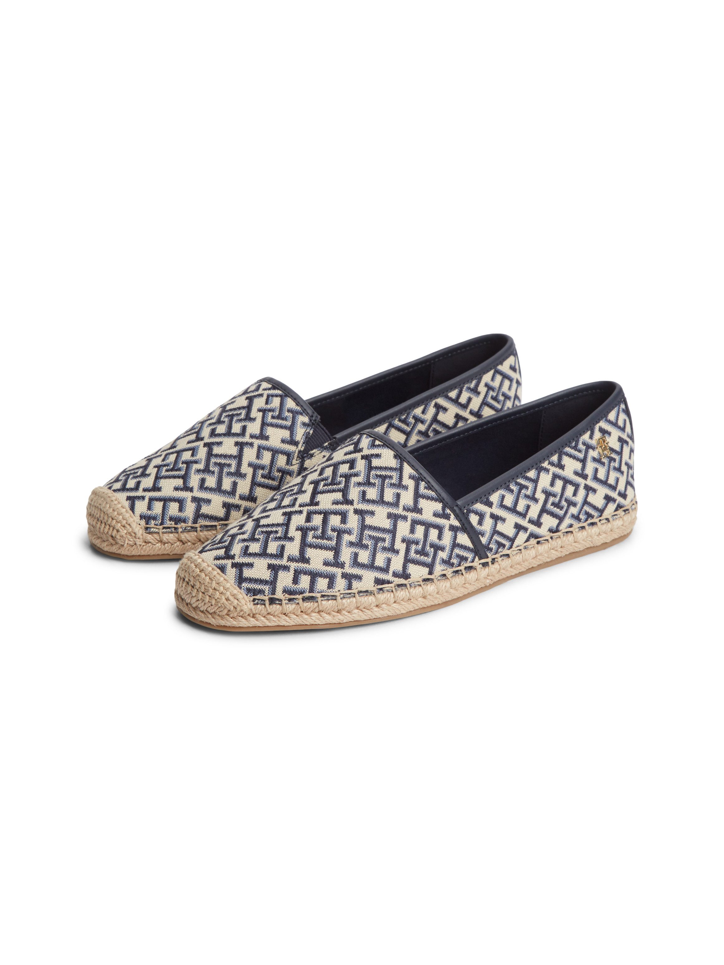 Tommy Hilfiger TH MONOGRAM JACQUARD ESPADRILLE Espadrille Sommerschuh, Slipper mit TH-Allover-Logodruck - schmale Form
