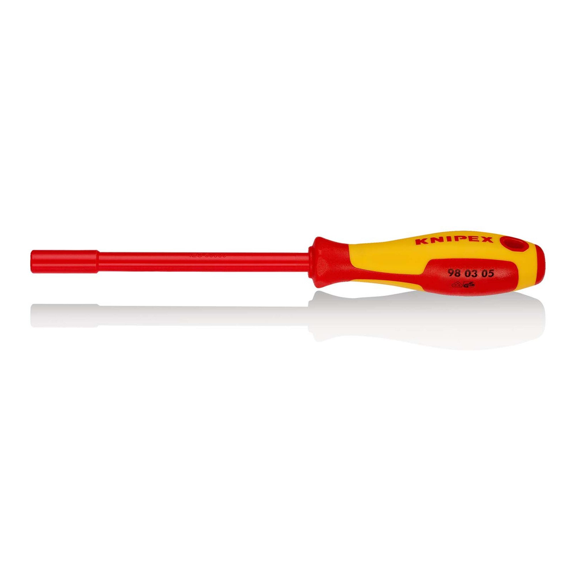 Knipex Steckschlüssel KNIPEX 98 03 05 Steckschlüssel mit Schraubendreher-Griff isoliert mit