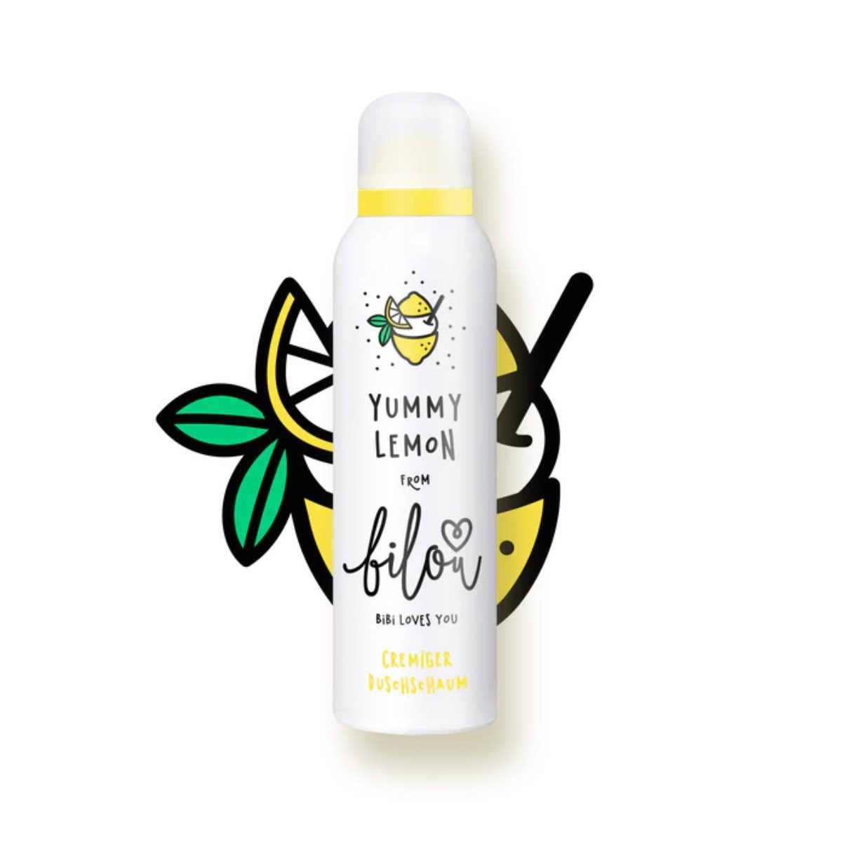 Bilou Duschschaum Cremiger Duschschaum Yummy Lemon 200 ml, 100% Vegan