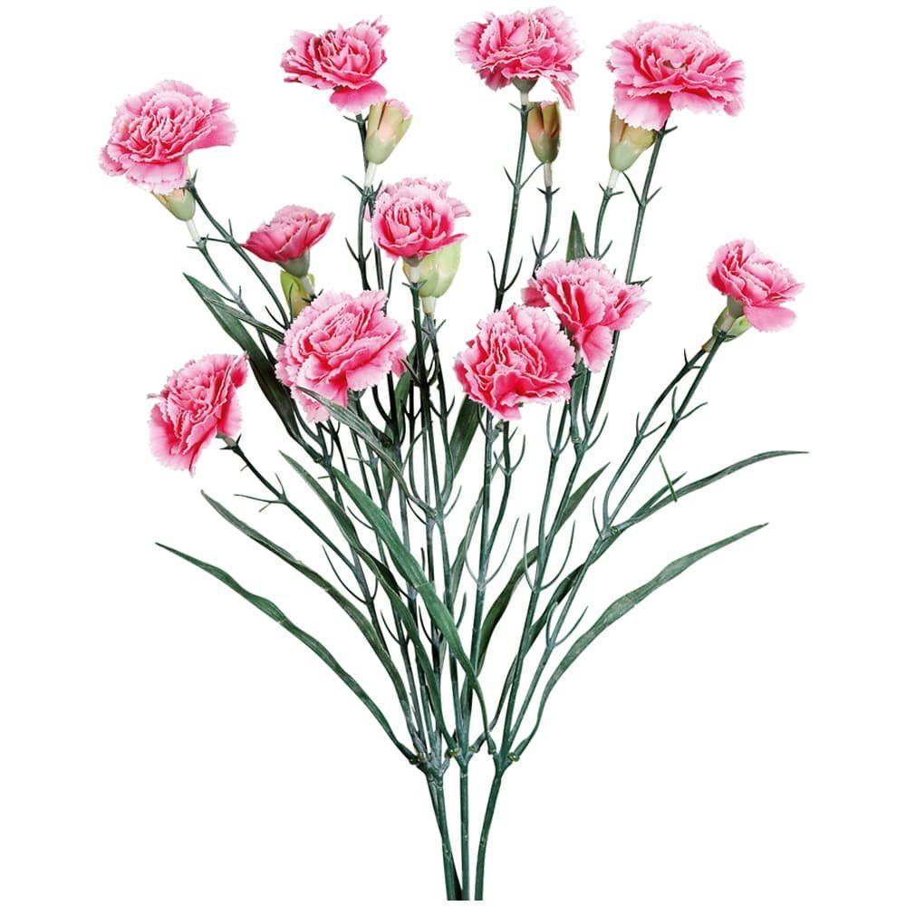 Kunststoff 50 3 in Kunstblume Nelke, 50 cm rosa Nelke & Höhe Kunstblume Blüten HOBBY, matches21 HOME cm